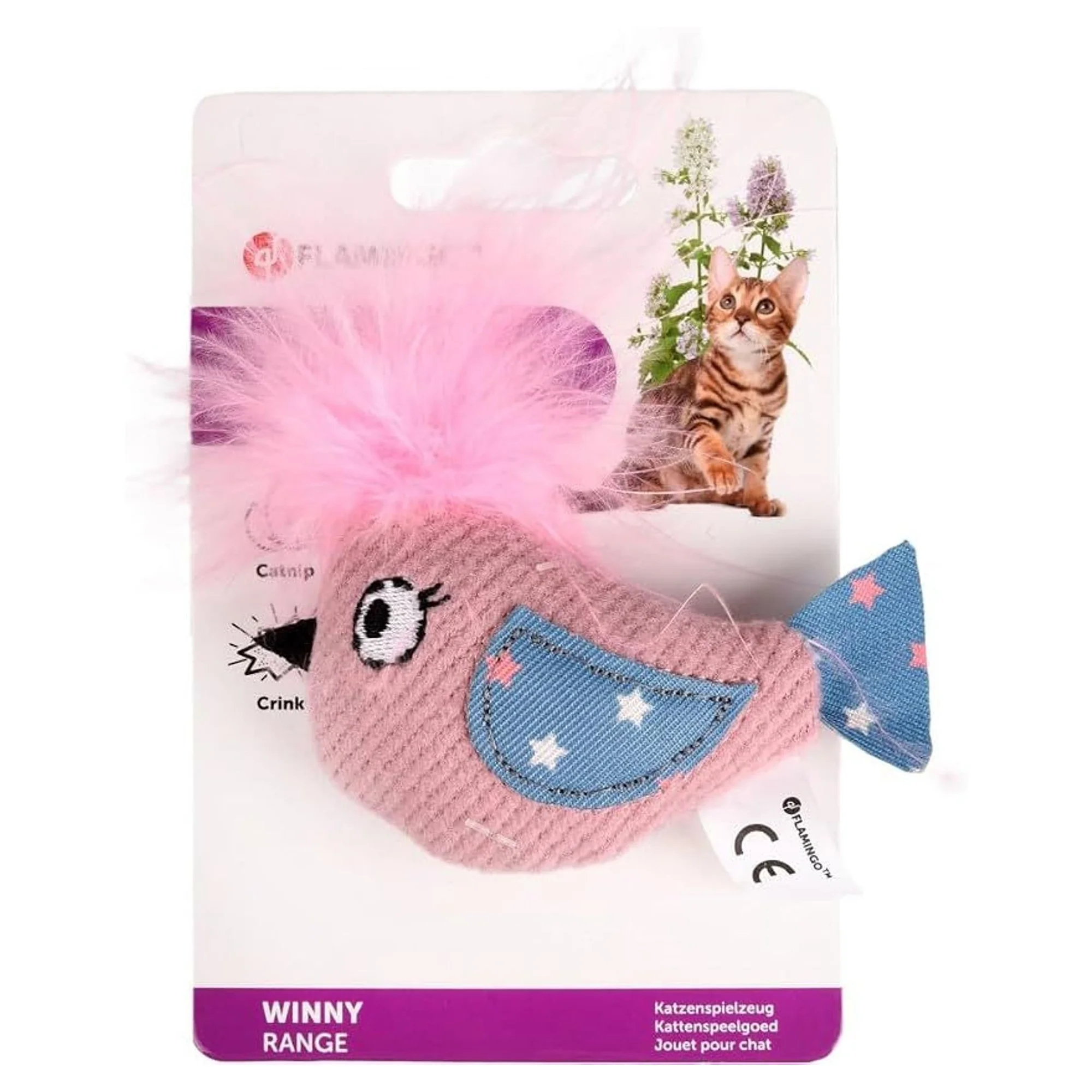 Flamingo Winny Tüylü Kuş Oyuncak — Fare & Peluş Oyuncaklar, 40 g — Görsel 2