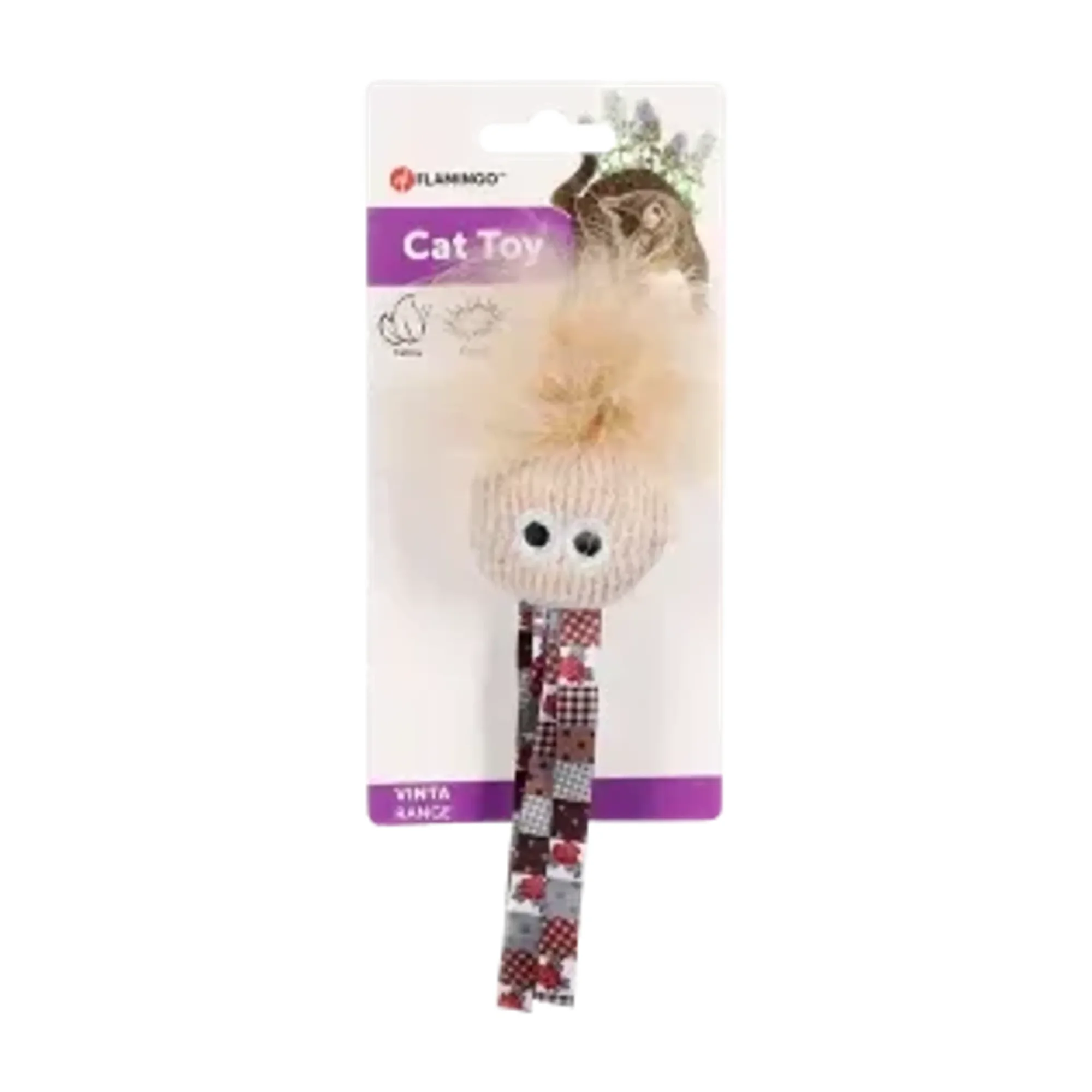 Flamingo Vinta Catnipli Tüylü Hışırtılı Top Oyuncak