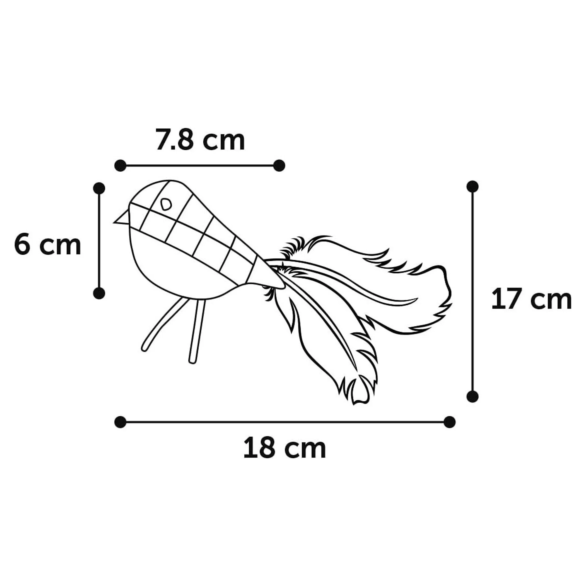 Flamingo Vinta Catnipli Tüylü Hışırtılı Kuş Oyuncak — Kedi Naneli Oyuncaklar (Catnip), 50 g — Görsel 2