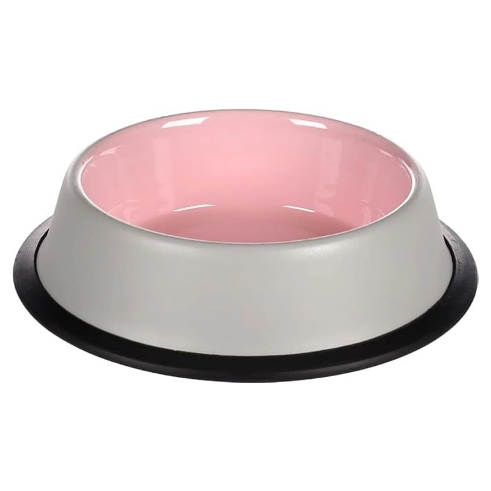 Flamingo Nell Boyalı Çelik Antislip Kedi Mama Kabı Gri-Pembe 200 ML — Su Kapları ve Mama Kapları, 110 g — Görsel 2