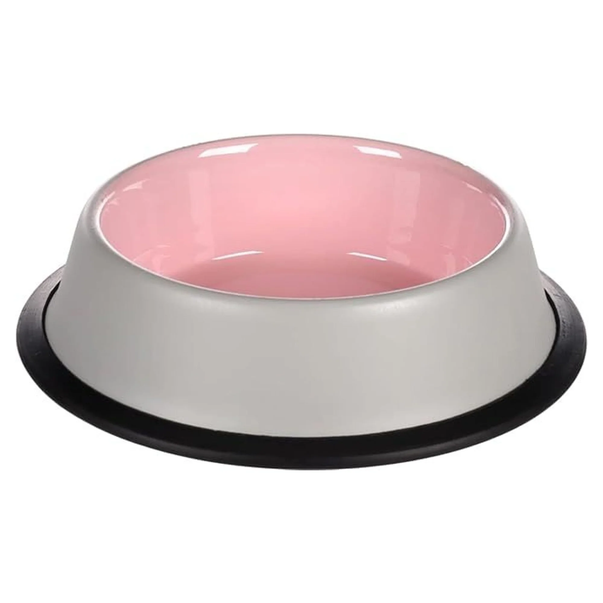 Flamingo Nell Boyalı Çelik Mama Kabı Antislip Gri-Pembe 450 ML — Su Kapları ve Mama Kapları, 120 g — Görsel 2