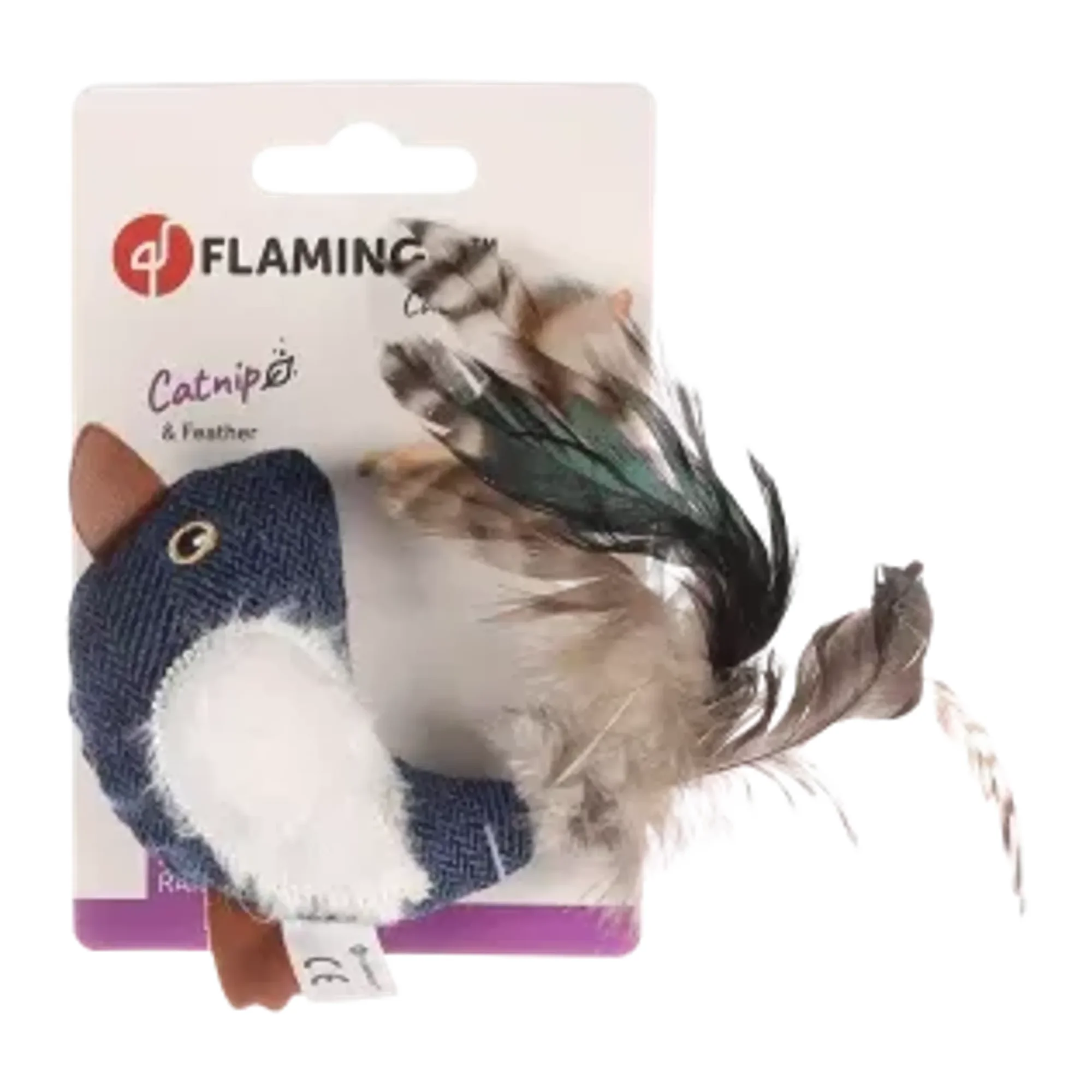 Flamingo Jeany Kot Desenli Catnipli Kuş Kedi Oyuncağı