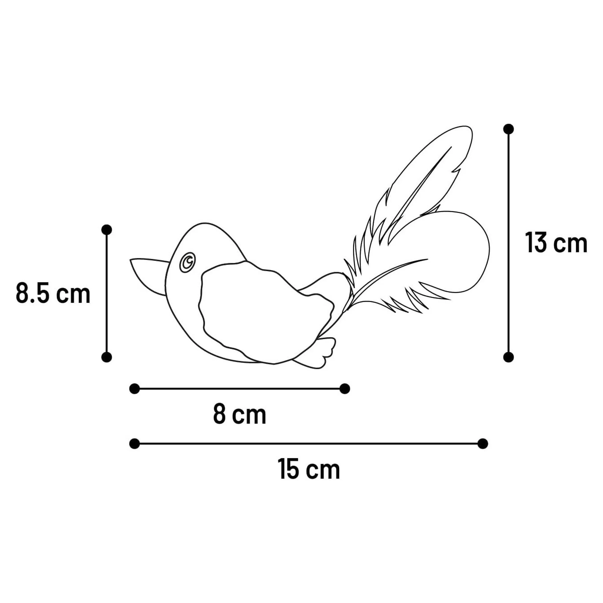 Flamingo Jeany Kot Desenli Catnipli Kuş Kedi Oyuncağı — Fare & Peluş Oyuncaklar, 50 g — Görsel 3