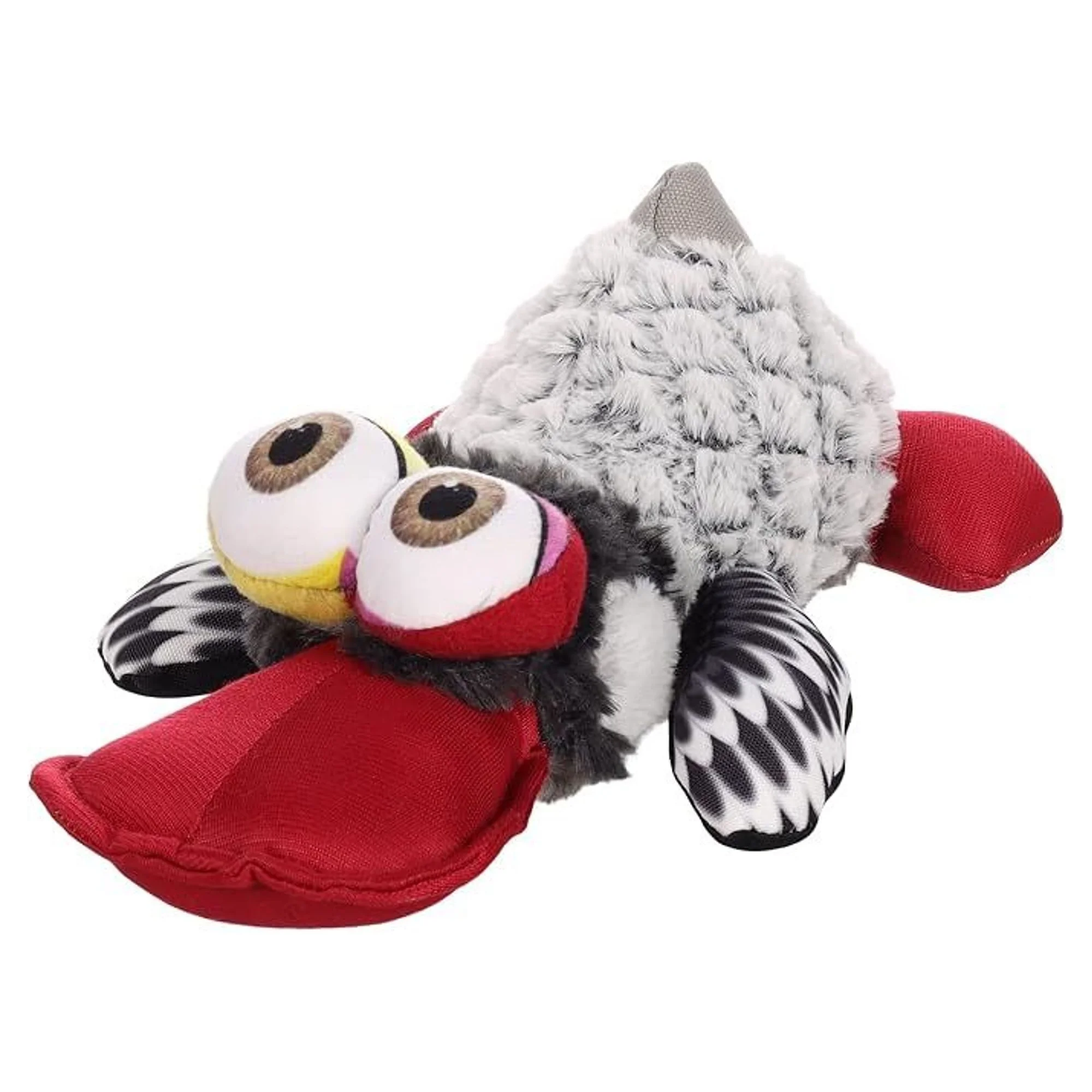 Flamingo Dazy Gri ve Kırmızı Sesli Peluş Kaz Köpek Oyuncağı — Kumaş ve Peluş Oyuncaklar, 230 g — Görsel 2