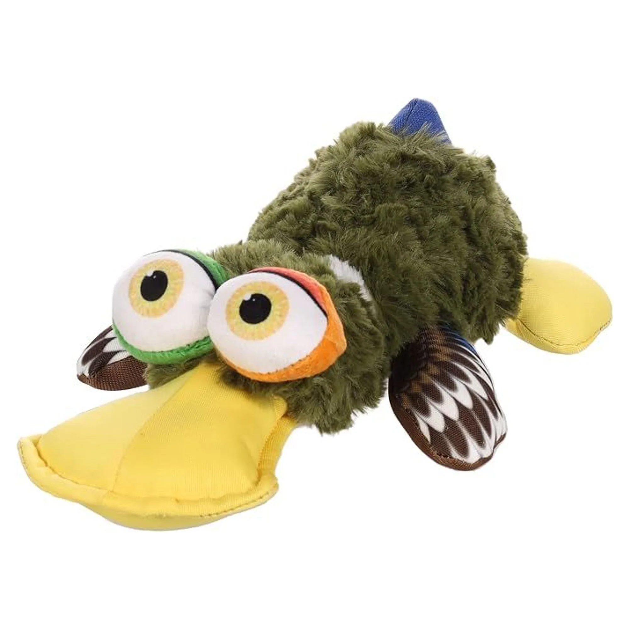 Flamingo Yeşil-Sarı Sesli Peluş Kaz Kedi Oyuncağı