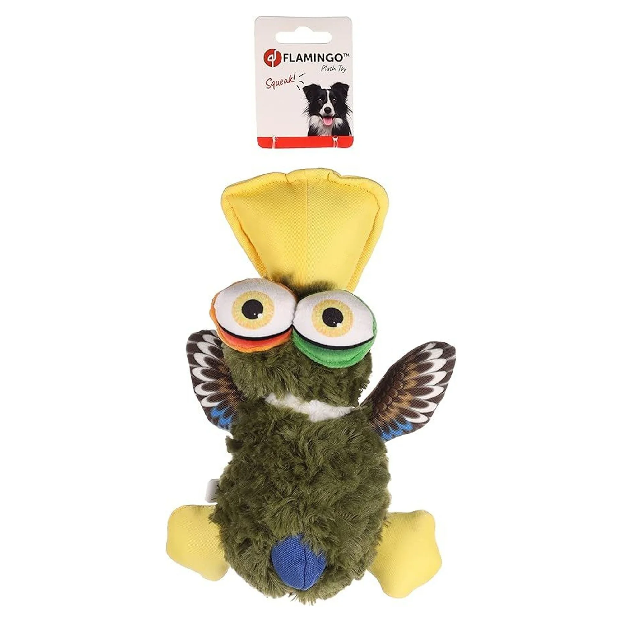 Flamingo Yeşil-Sarı Sesli Peluş Kaz Kedi Oyuncağı — Fare & Peluş Oyuncaklar, 140 g — Görsel 2