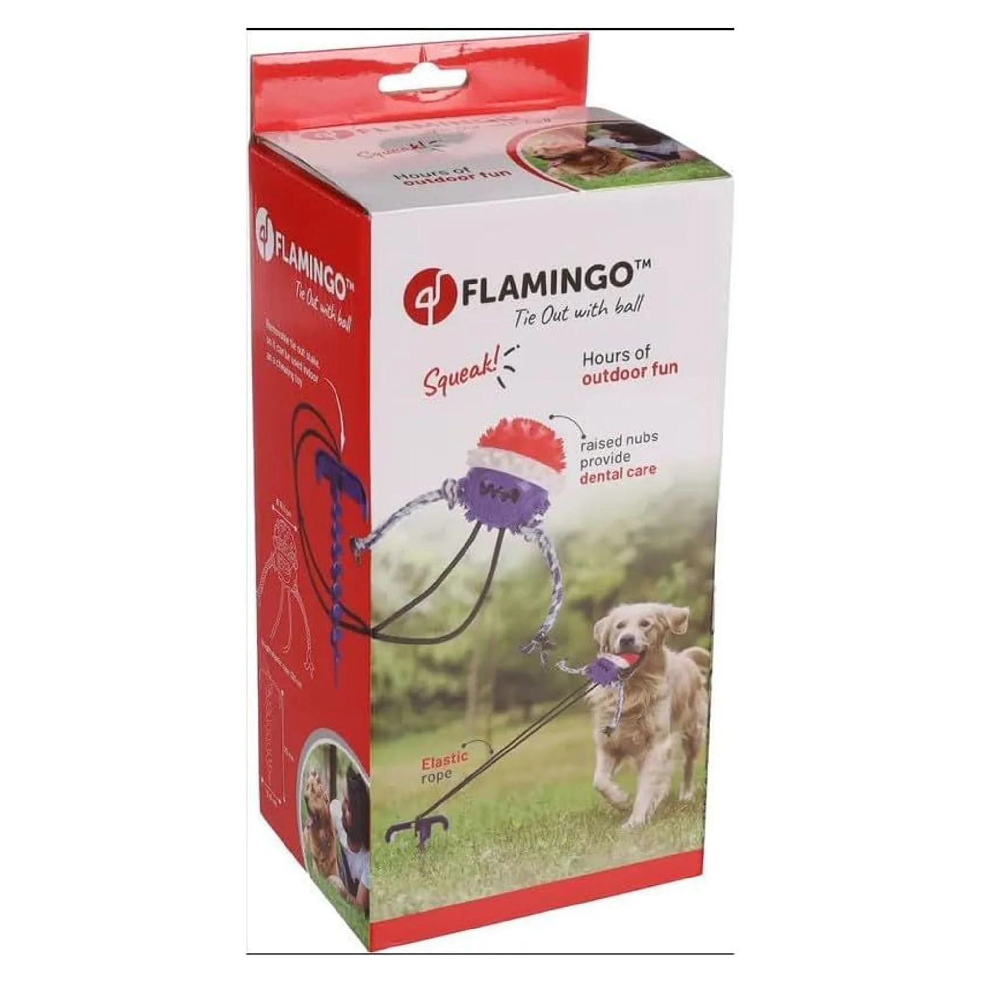 Flamingo Gazlı ve İpli Sesli Köpek Çekme Topu Oyuncağı — Toplar, 150 g — Görsel 2