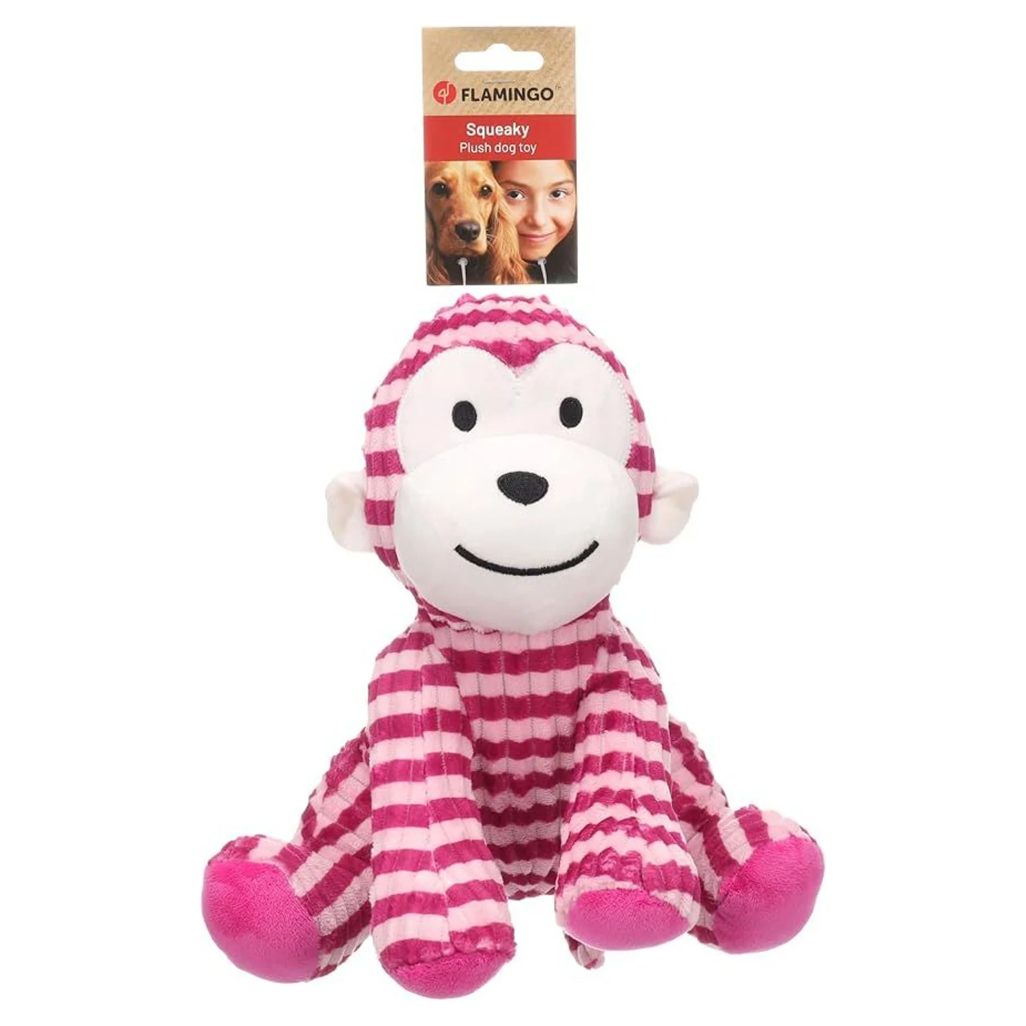 Flamingo Azor Pembe Peluş Maymun Köpek Oyuncağı