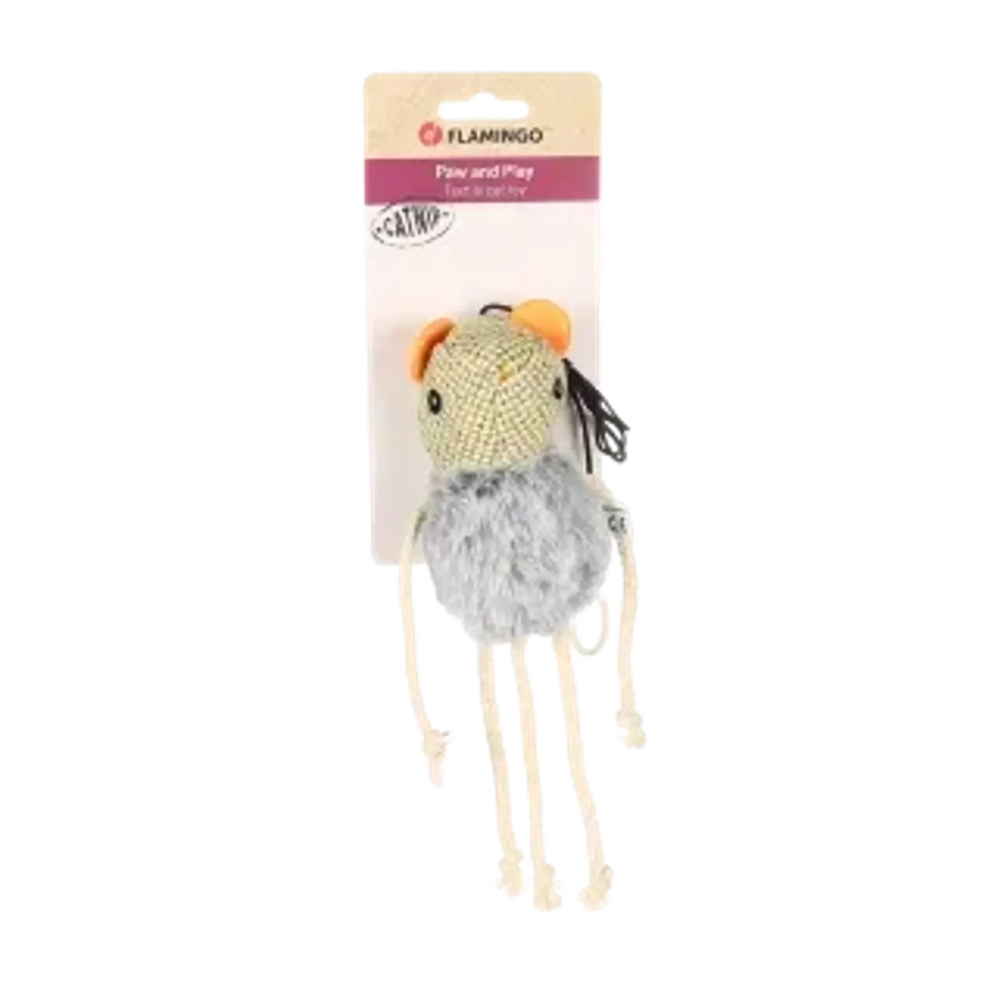 Flamingo Jarge İpli Catnipli Peluş Fare Kedi Oyuncağı