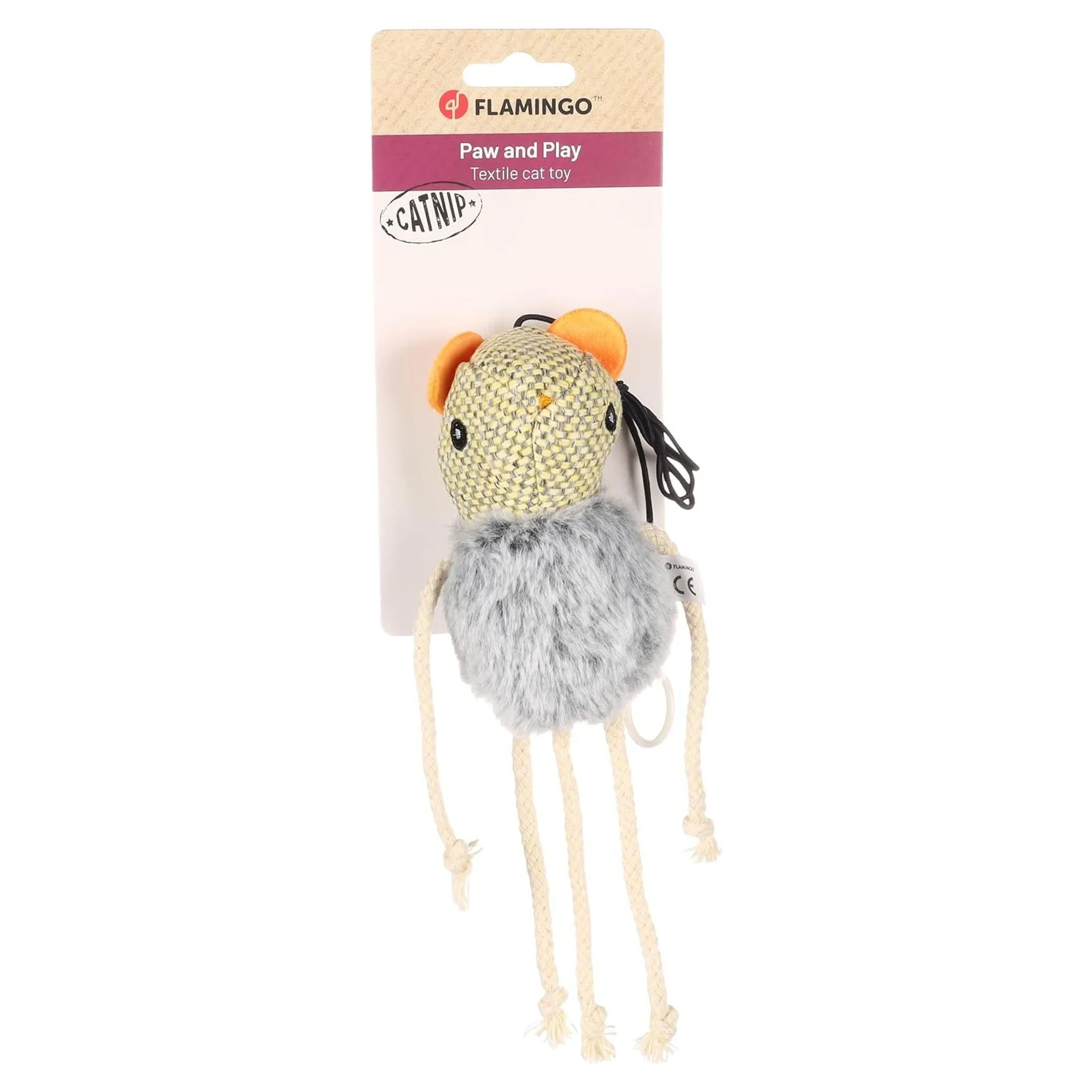 Flamingo Jarge İpli Catnipli Peluş Fare Kedi Oyuncağı — Fare & Peluş Oyuncaklar, 110 g — Görsel 2