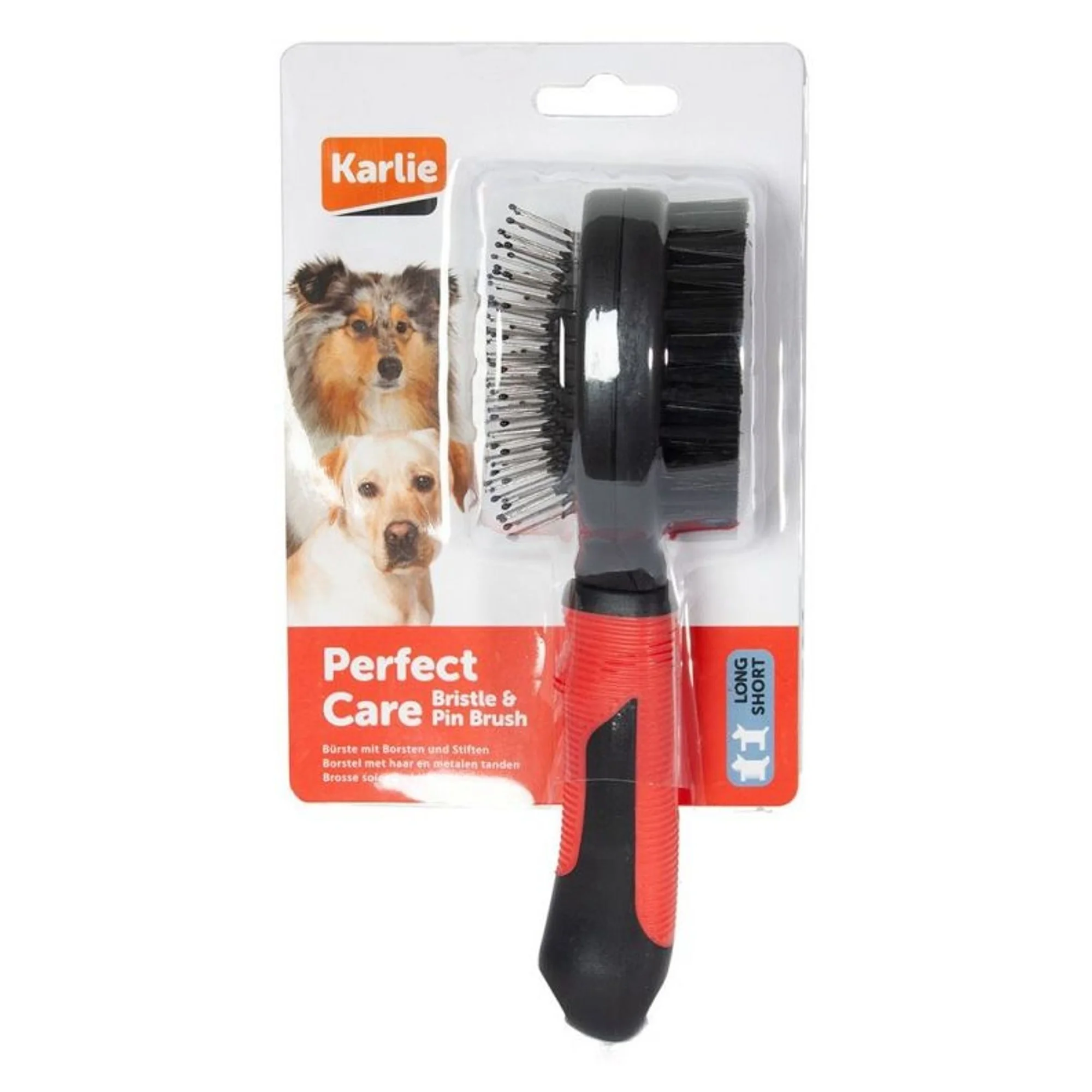 Karlie Pro Çift Taraflı İğne Başlıklı Köpek Fırçası 22.5x6 CM