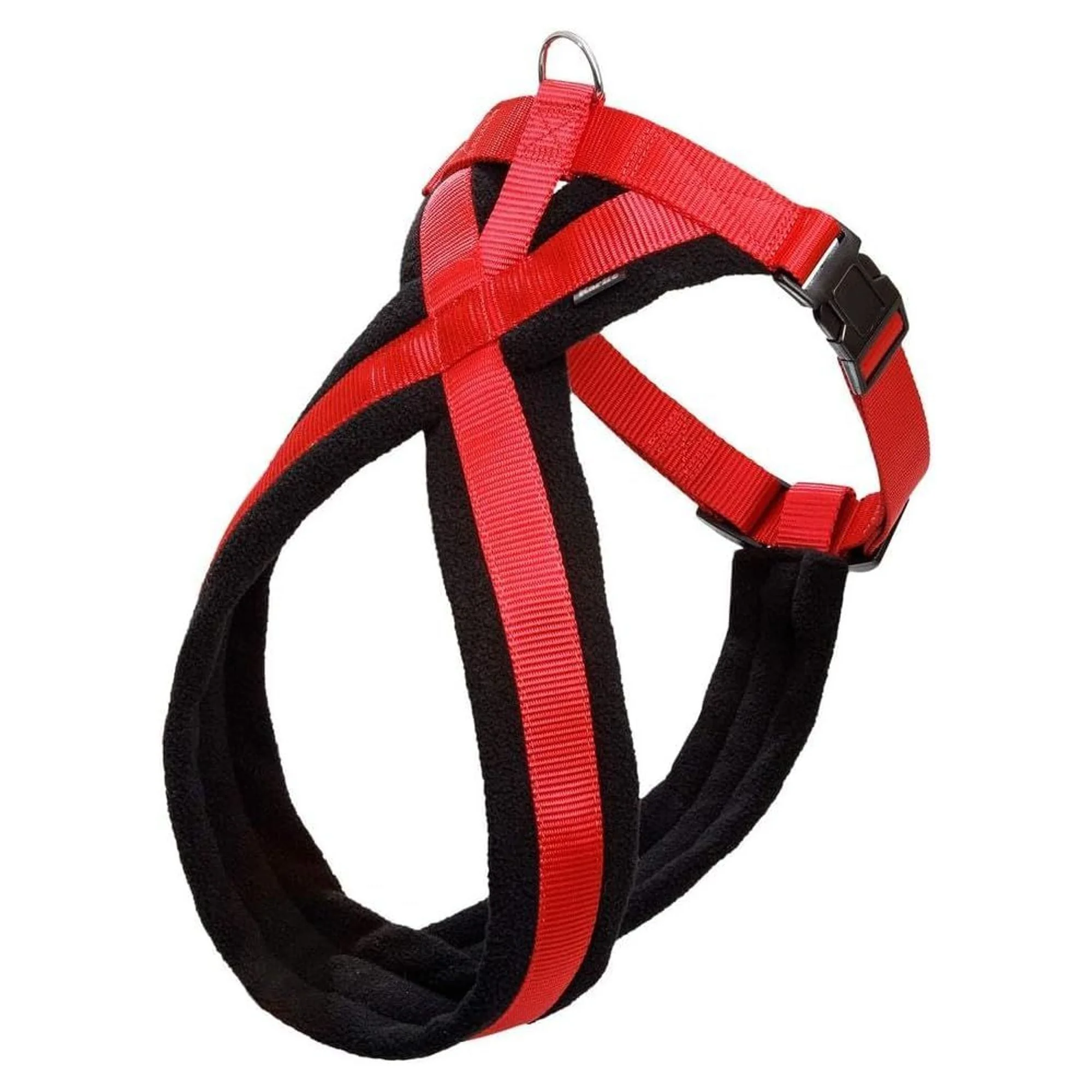Karlie Yumuşak ve Güçlü Siyah-Kırmızı Köpek Göğüs Tasması 84-120 CM