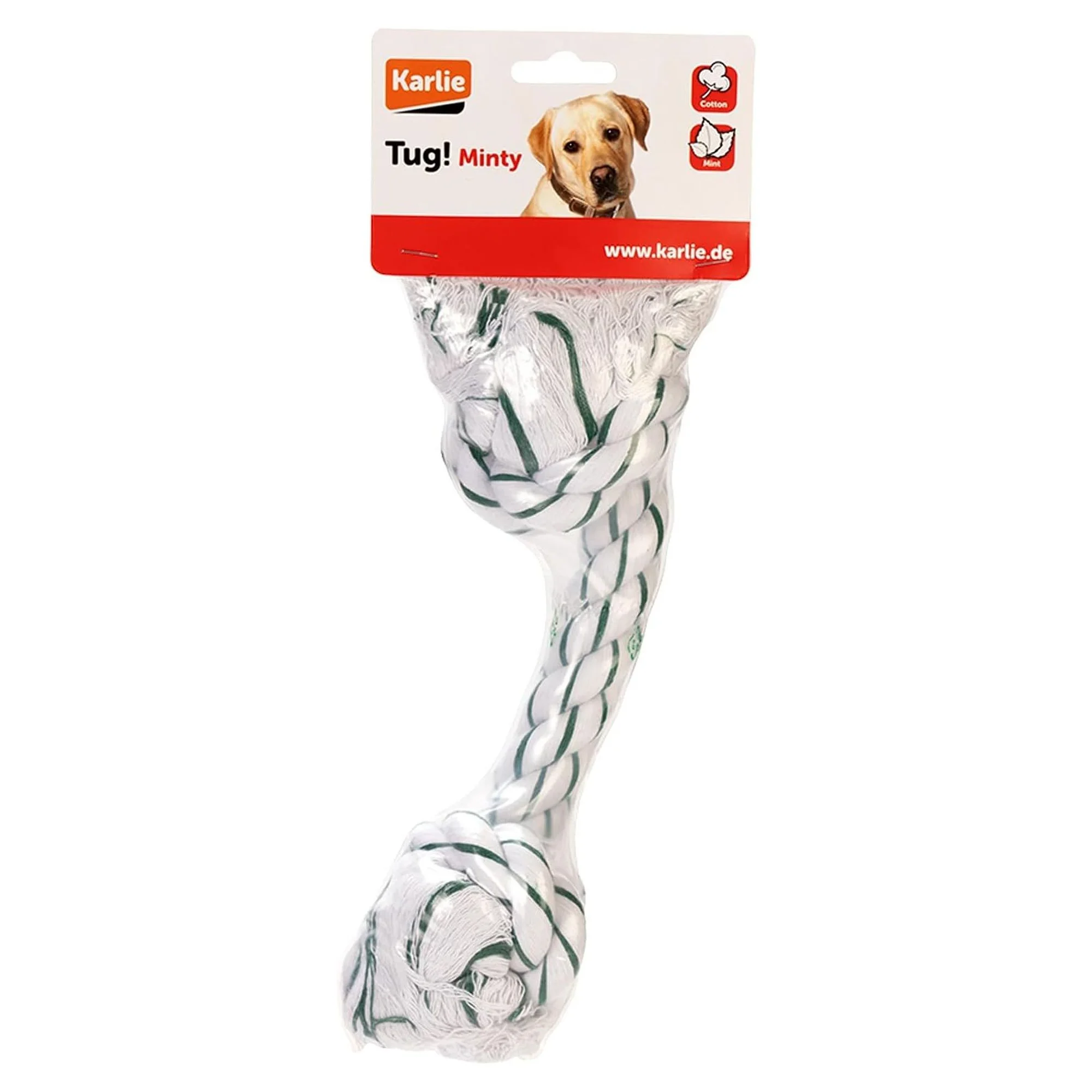 Karlie Naneli Beyaz-Yeşil Stres Diş İpi 37 CM — Diş İpleri, 270 g — Görsel 2