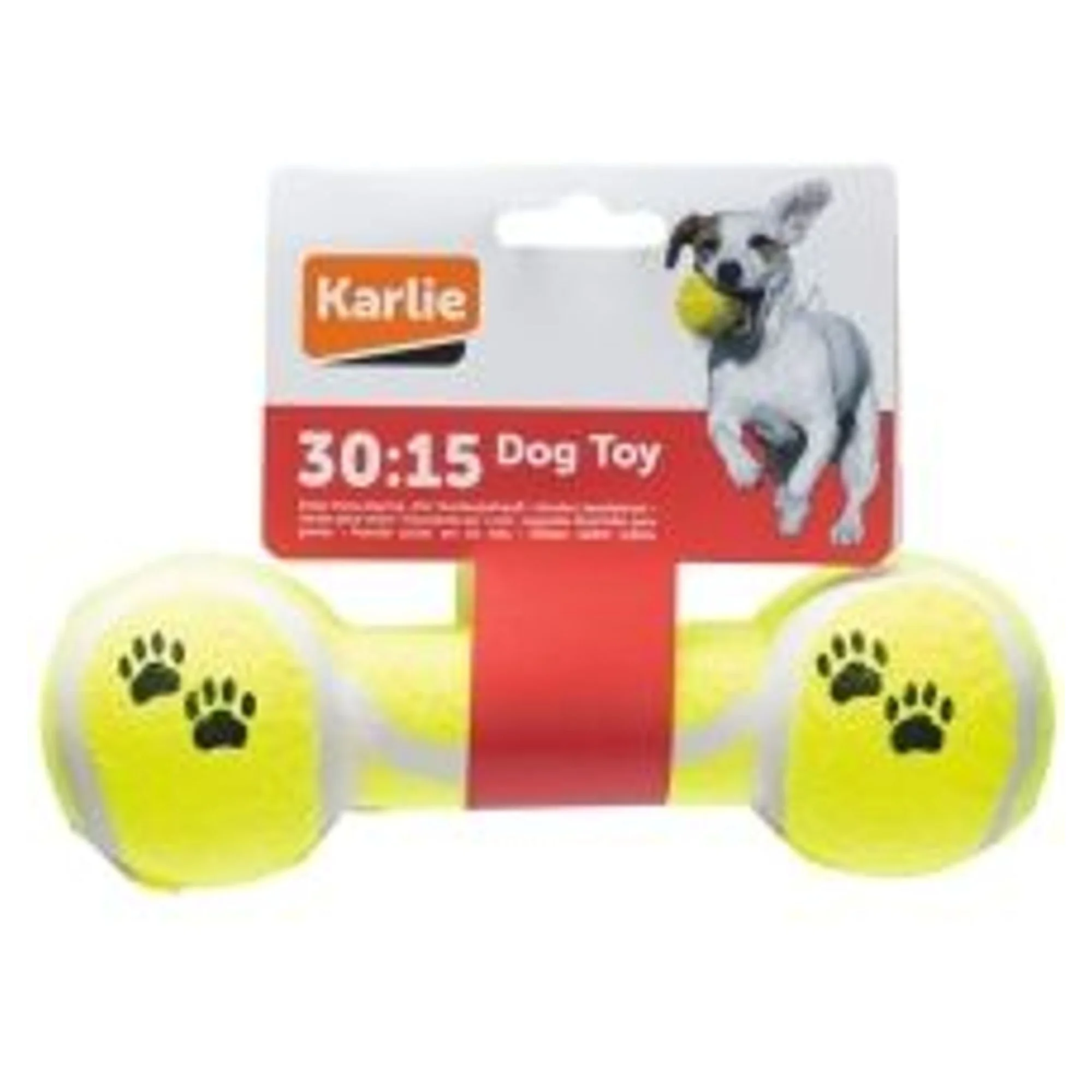 Karlie Dumbell Şeklinde Sarı Tenis Topu Köpek Oyuncağı