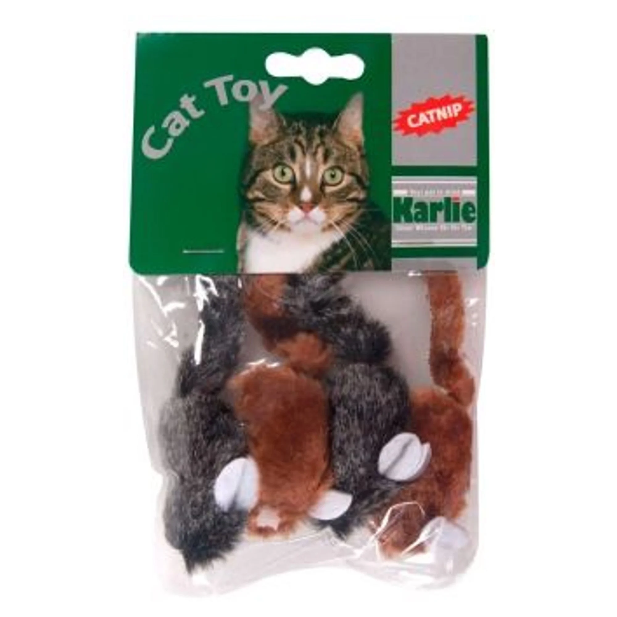 Karlie Peluş Fare Siyah-Krem Kedi Oyuncağı 5 CM
