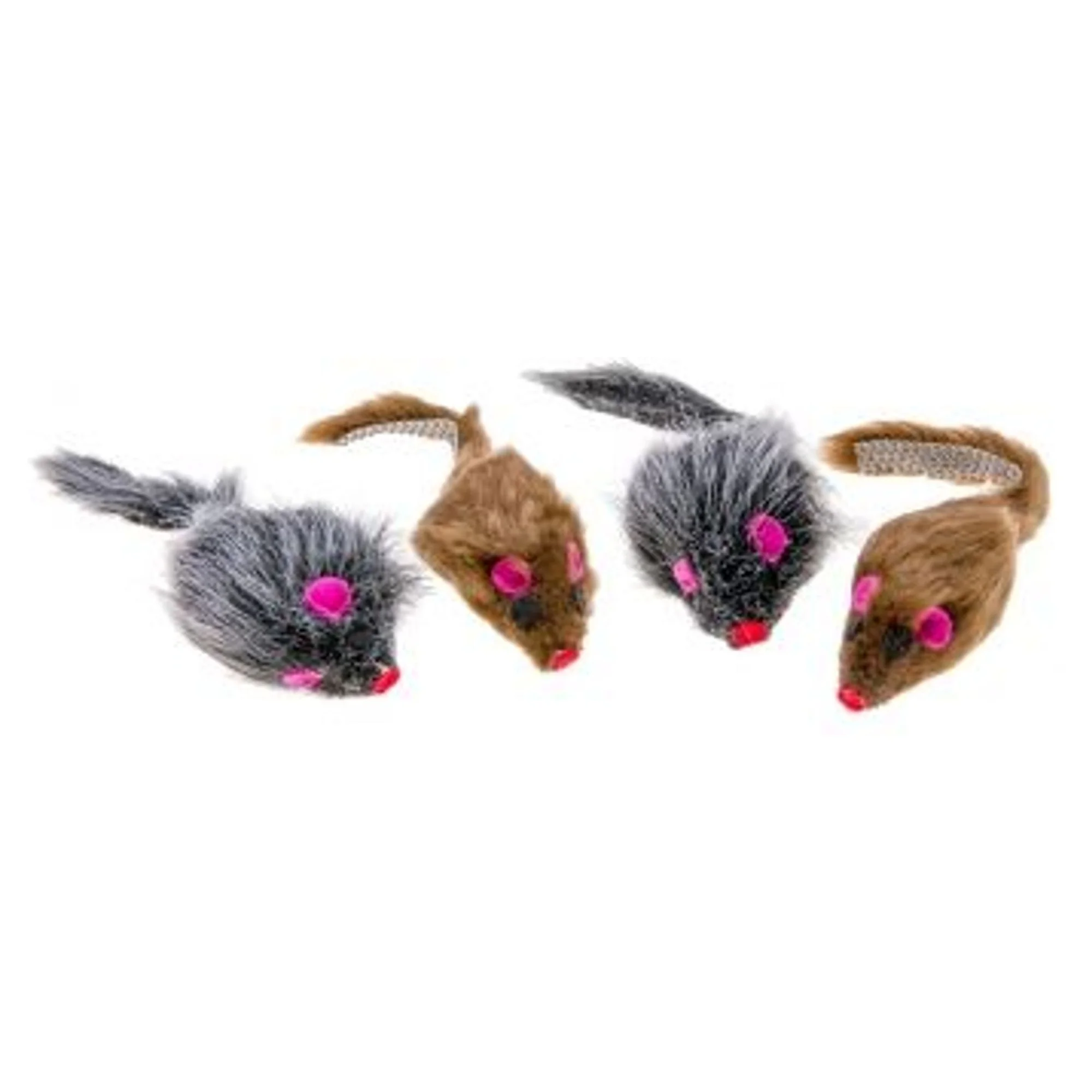 Karlie Siyah Beyaz Peluş Fare Kedi Oyuncağı 5 CM