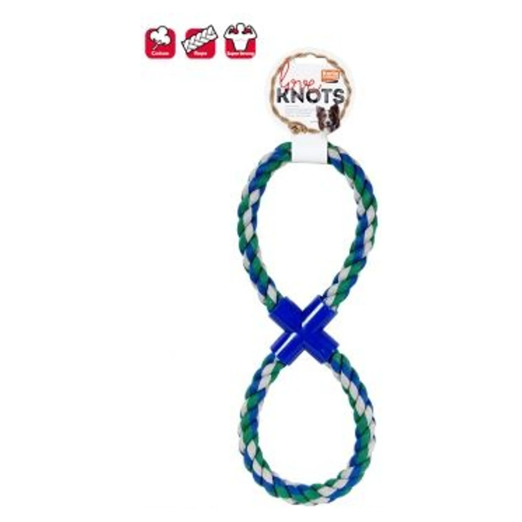 Karlie 8 Şeklinde Renkli Stres Diş İpi 38 CM