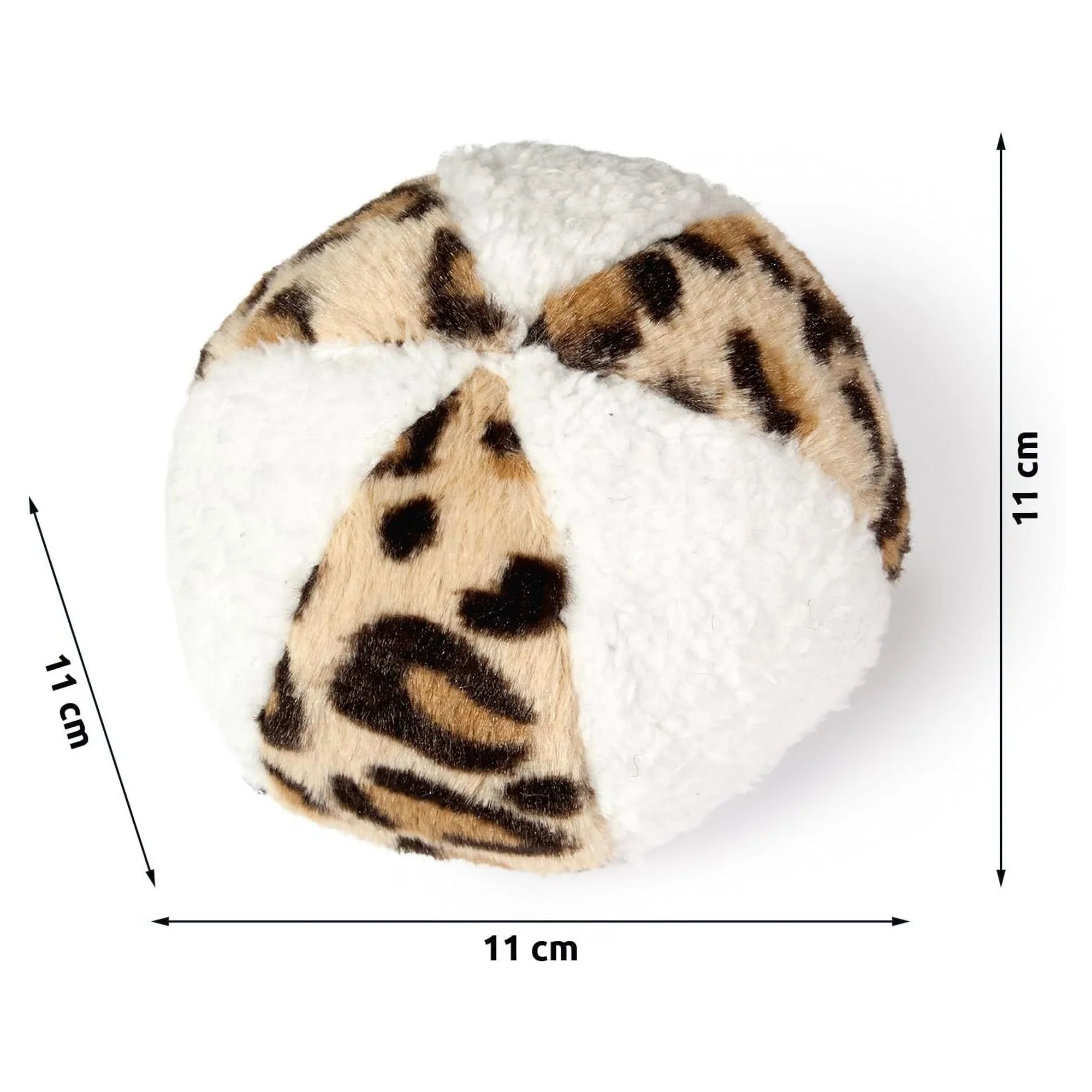 Karlie Beyaz ve Krem Rengi Desenli Peluş Top 11 CM — Top & Zilli Toplar, 110 g — Görsel 2