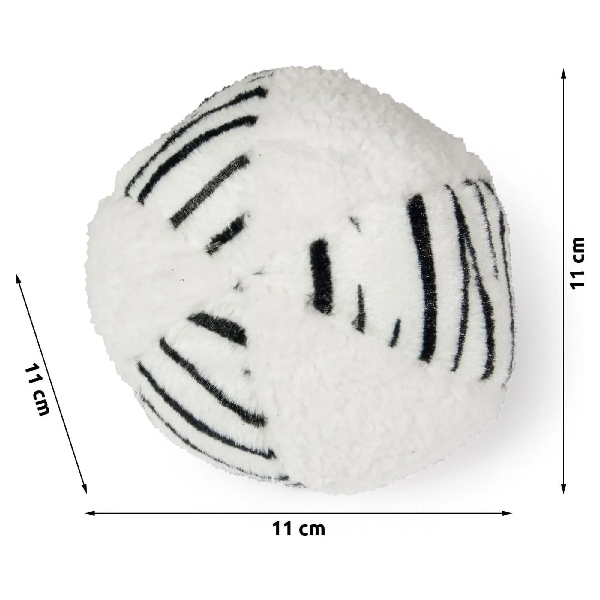 Karlie Beyaz-Siyah Desenli Peluş Top 11 CM — Top & Zilli Toplar, 110 g — Görsel 2
