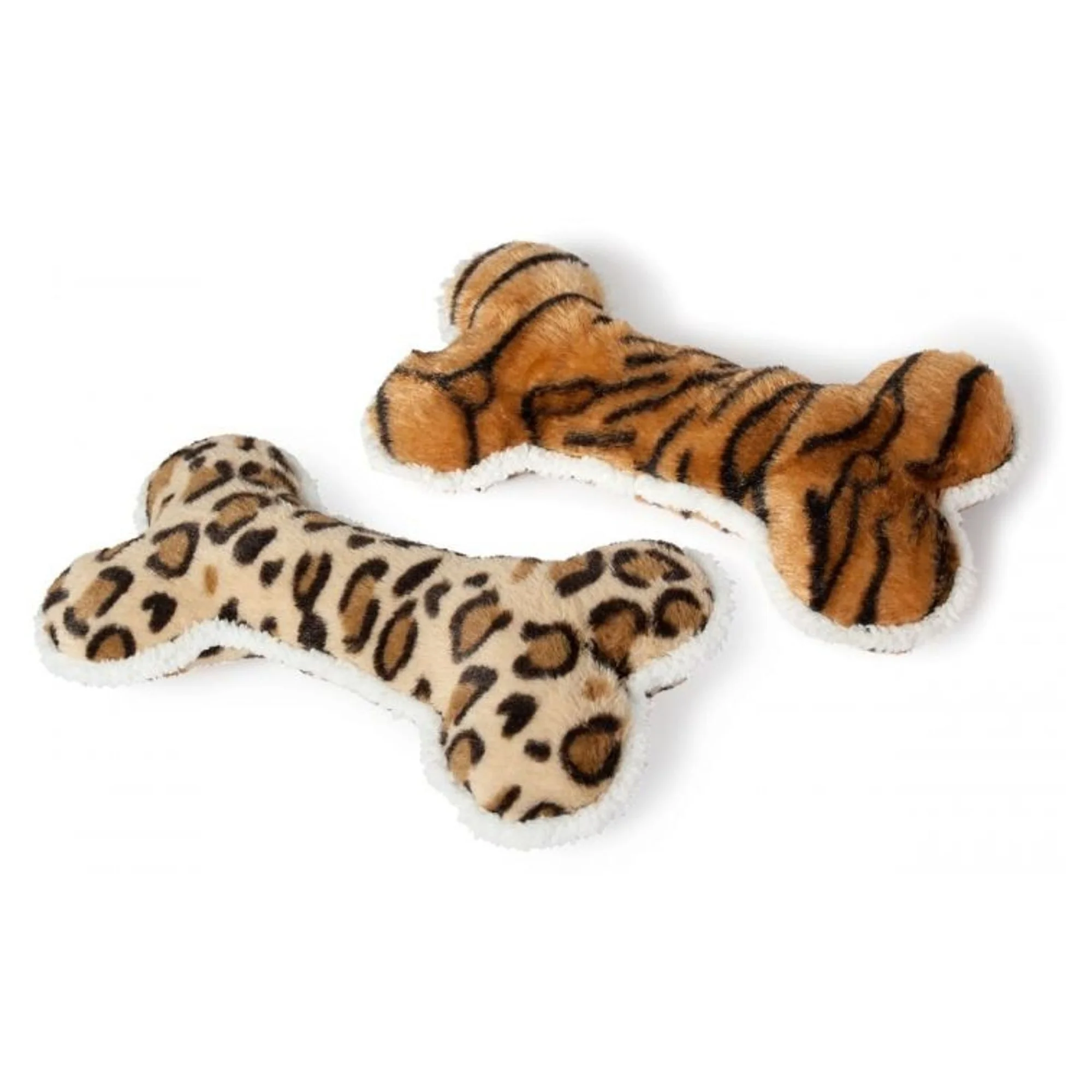 Karlie Kaplan ve Leopar Desenli Kemik Şeklinde Peluş Köpek Oyuncağı 30 CM