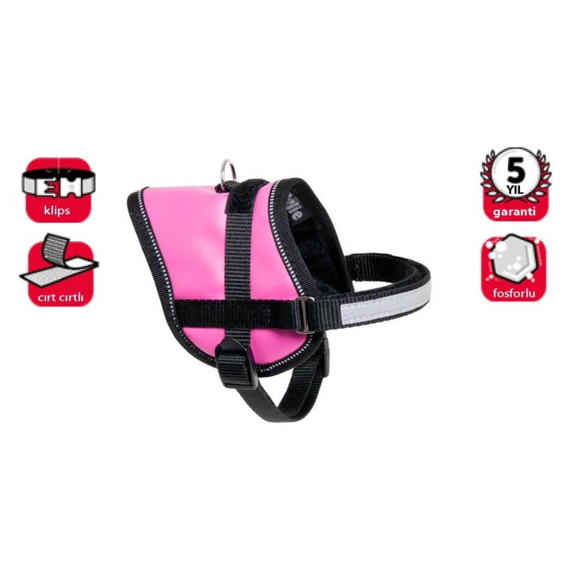 Karlie Reflektörlü Pembe Göğüs Tasması XS 31-40 CM
