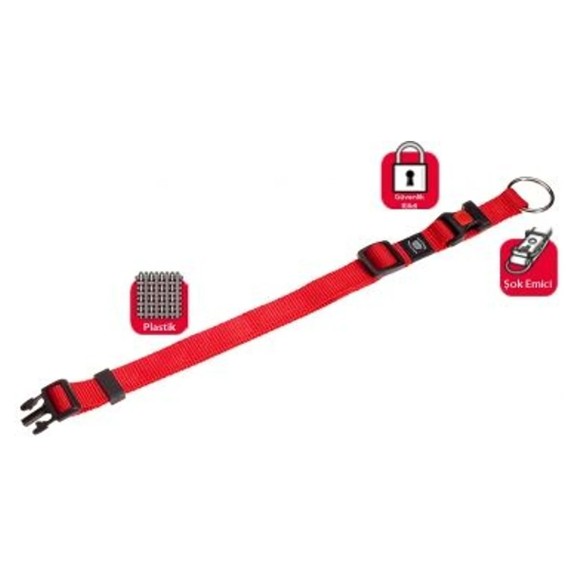 Karlie Kilitli Kırmızı Köpek Boyun Tasması M 40-55 CM