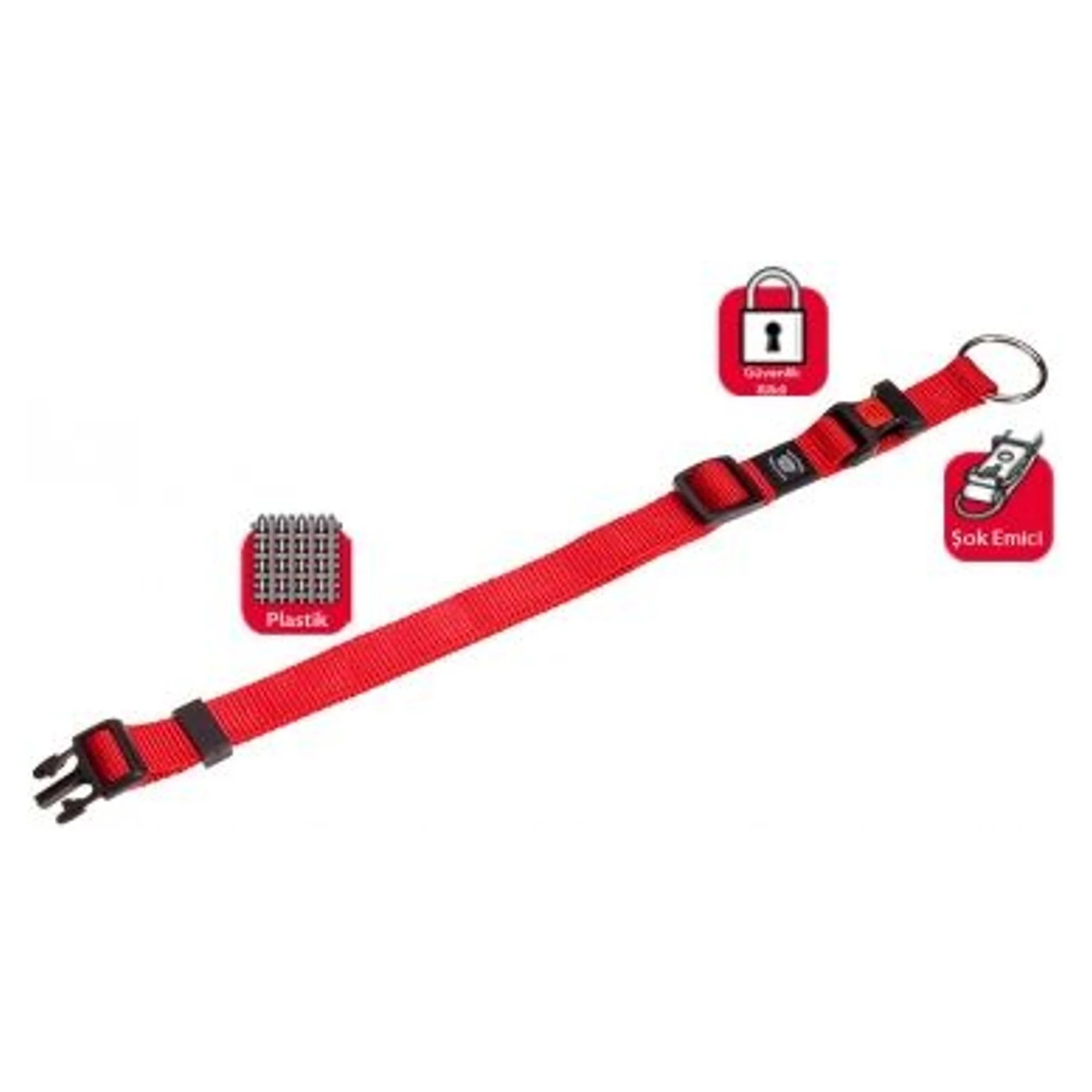 Karlie Kilitli Kırmızı Köpek Boyun Tasması L 45-65 CM