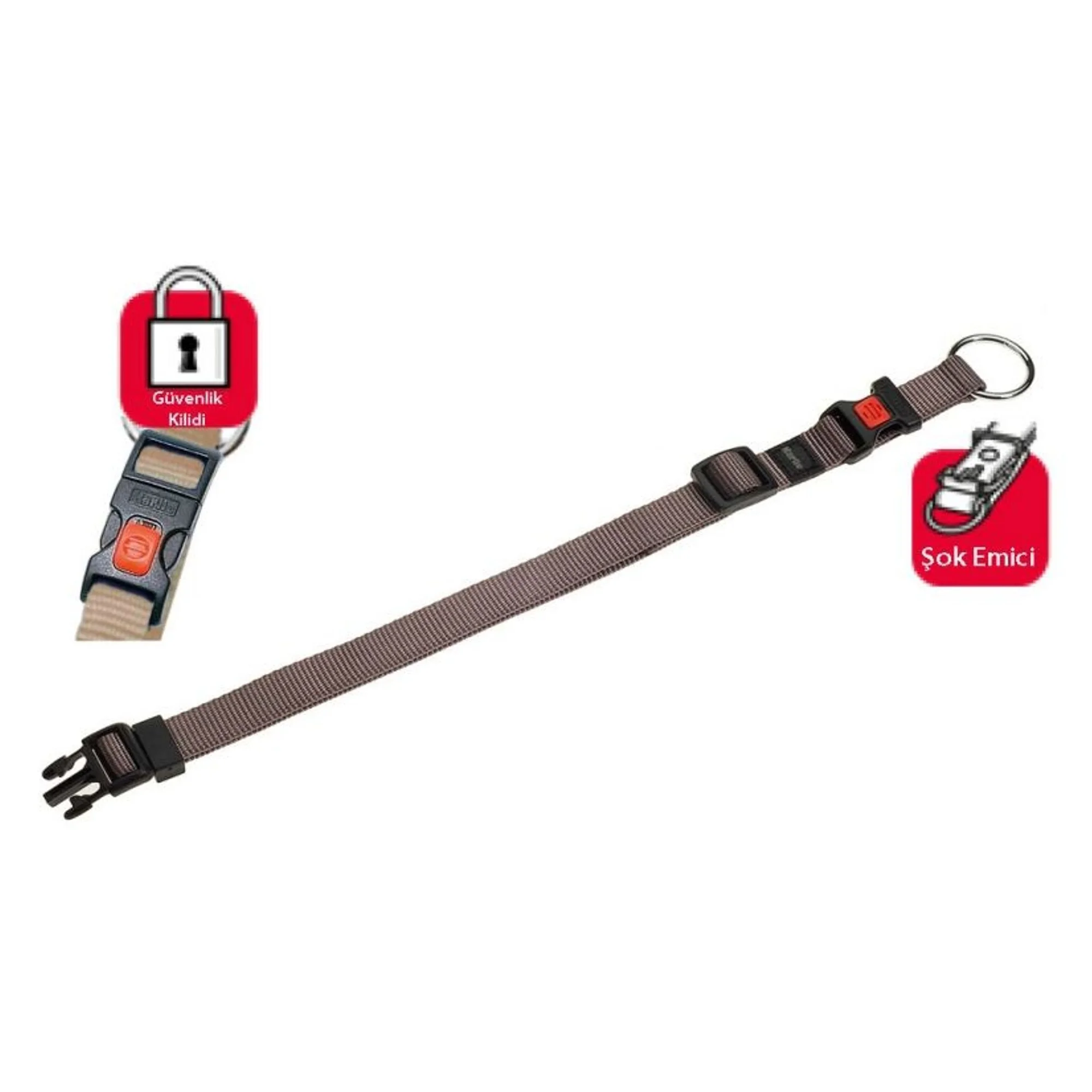 Karlie Kilitli Gri Boyun Tasması XS 20-35 CM