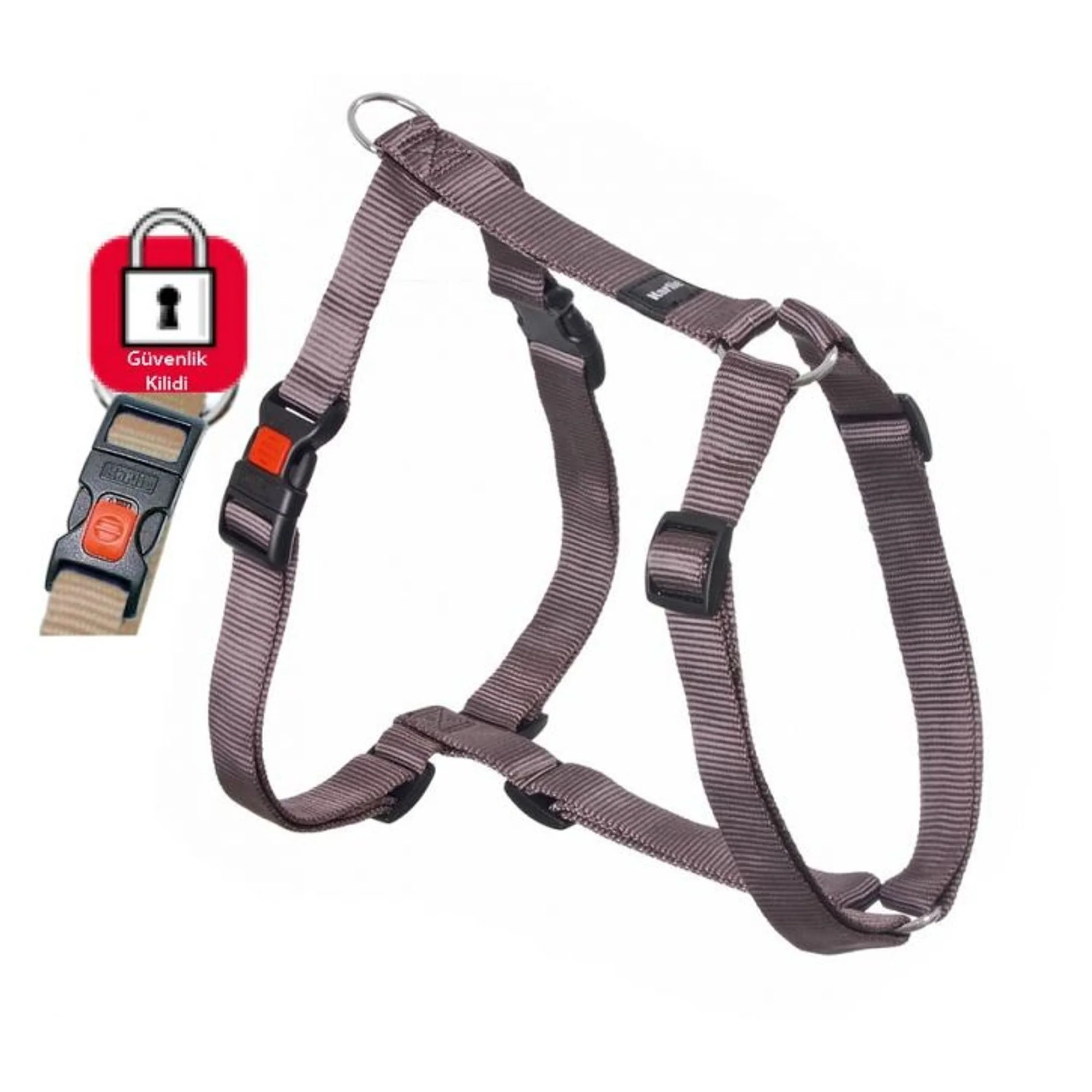 Karlie Kilitli Gri Göğüs Tasması XS 25-40 CM