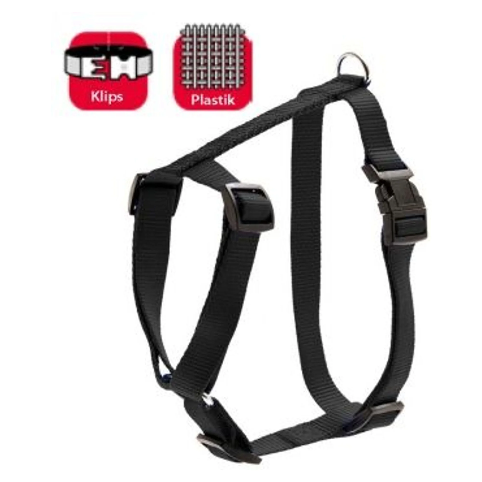Karlie Basic Siyah Küçük Boy Göğüs Tasması 35-50 CM