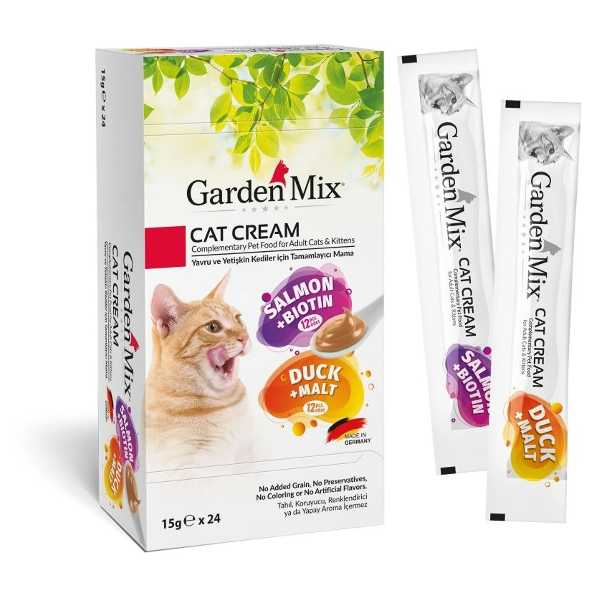 Garden Mix Garden Mix Somon ve Ördek Lezzetleri Karışık Krem Kedi Maması 24x15 G