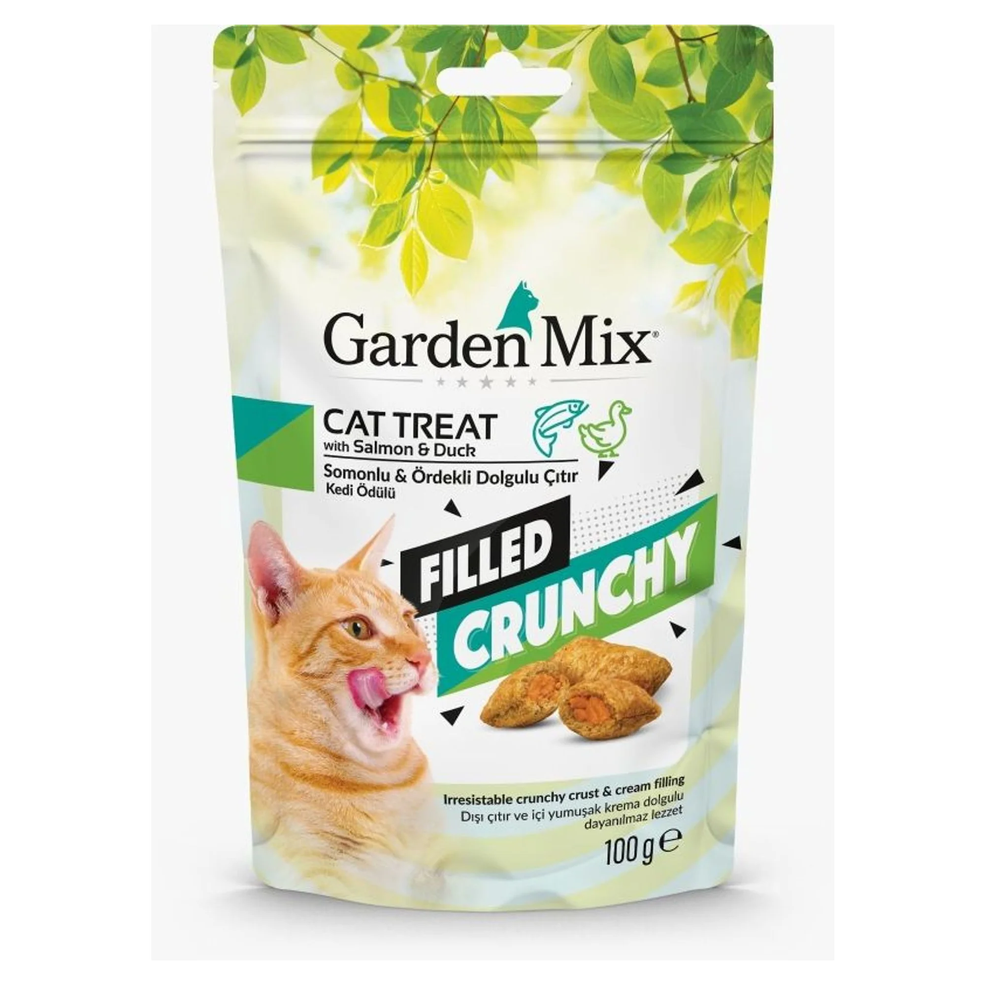 Garden Mix Somon ve Ördek İçi Dolgulu Kedi Ödül Maması 100 G