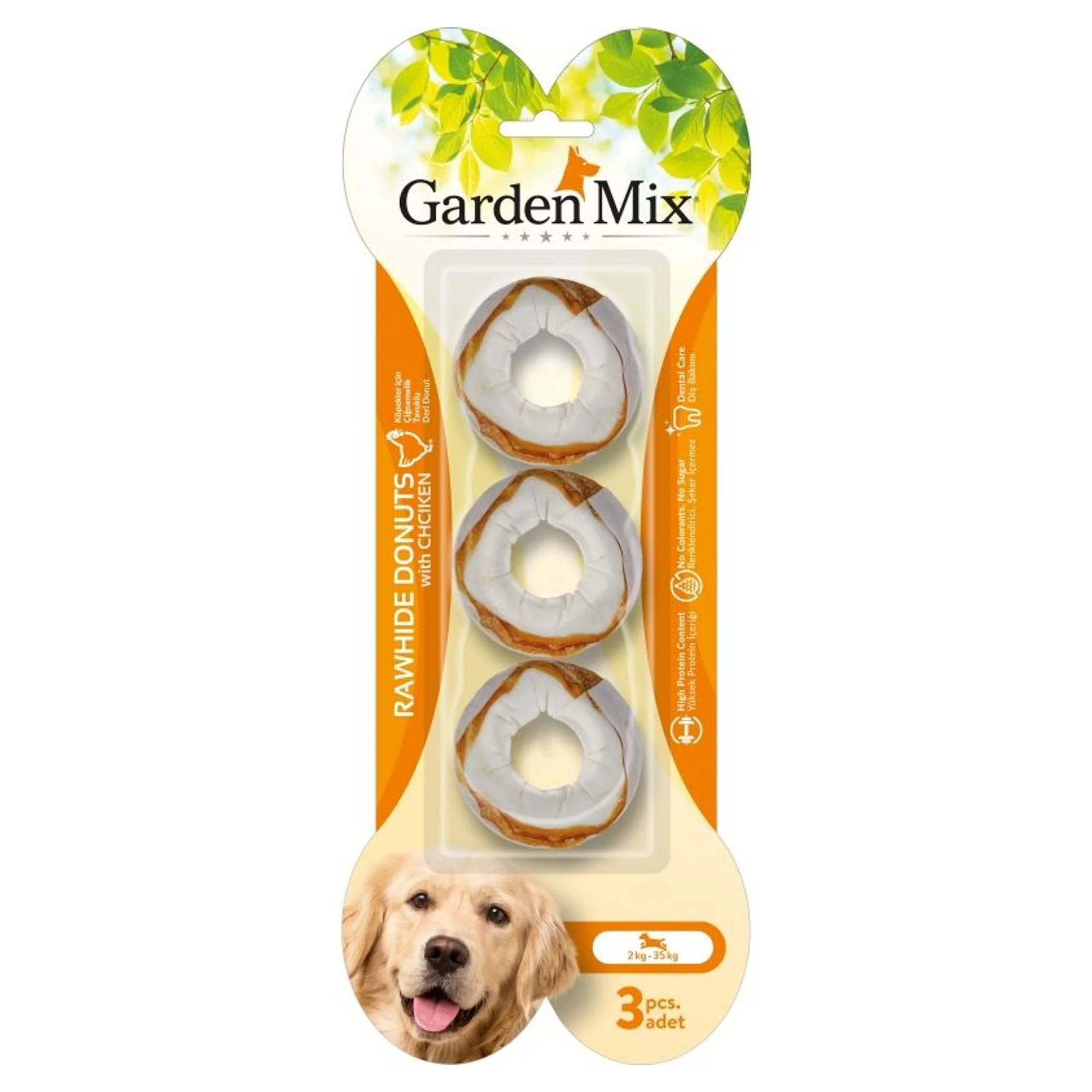Garden Mix Tavuklu Köpek Ödül Kemiği 3'lü 6.3 CM 120 G