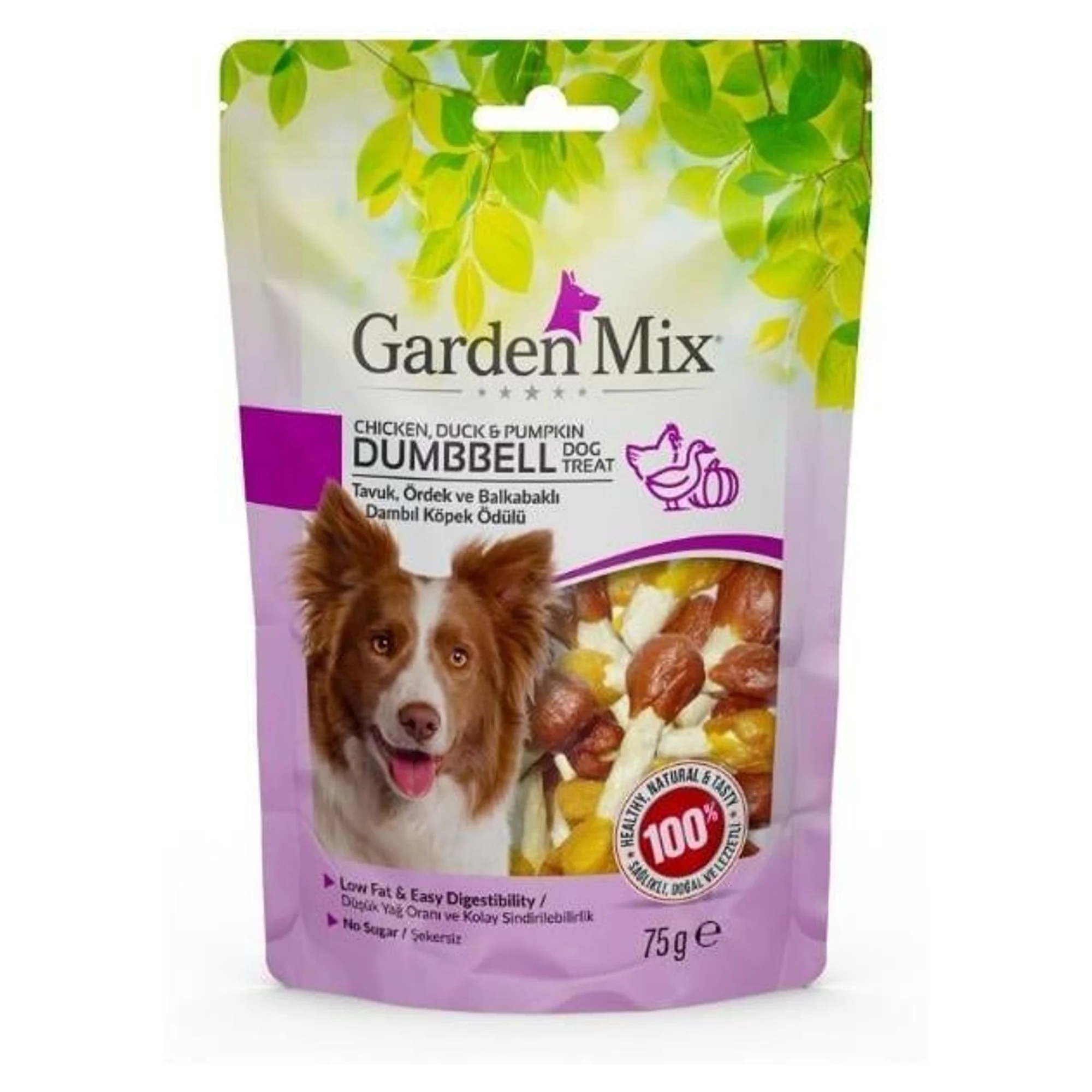 Garden Mix Garden Mix Tavuk Ördek ve Balkabaklı Dambıl Köpek Ödülü 75G