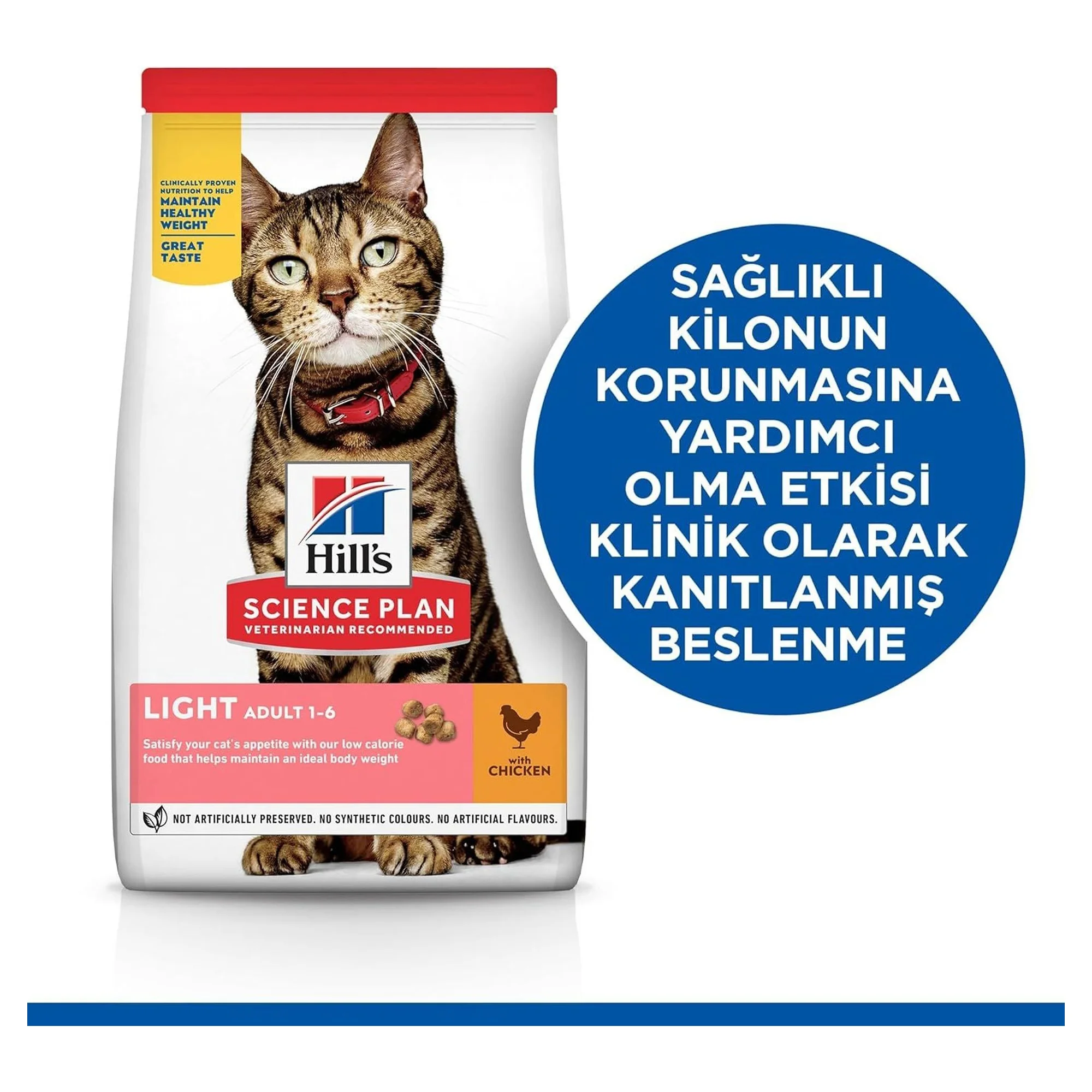 Hill's Science Plan Hill's Adult 1-6 Yaş Light Tavuklu Yetişkin Kedi Maması 1.5 KG — Diyet, 1.5 kg — Görsel 3