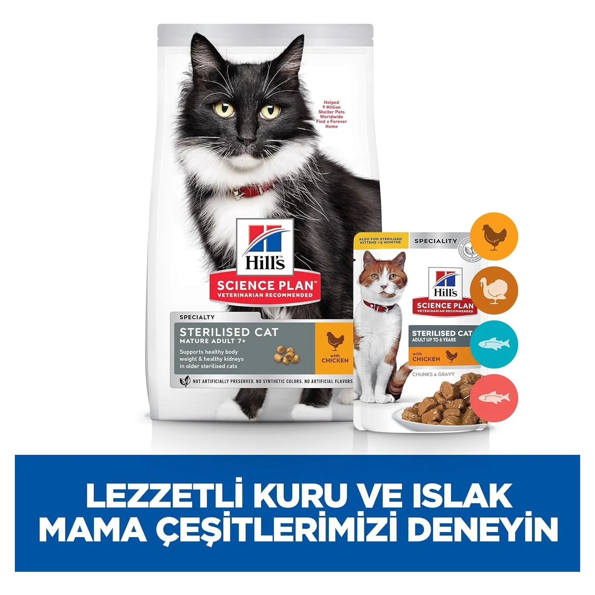 Hill's Science Plan Hill's Mature Adult 7+ Yaş Tavuklu Kısırlaştırılmış Yaşlı Kedi Maması 1.5 KG — 1.5 kg — Görsel 5
