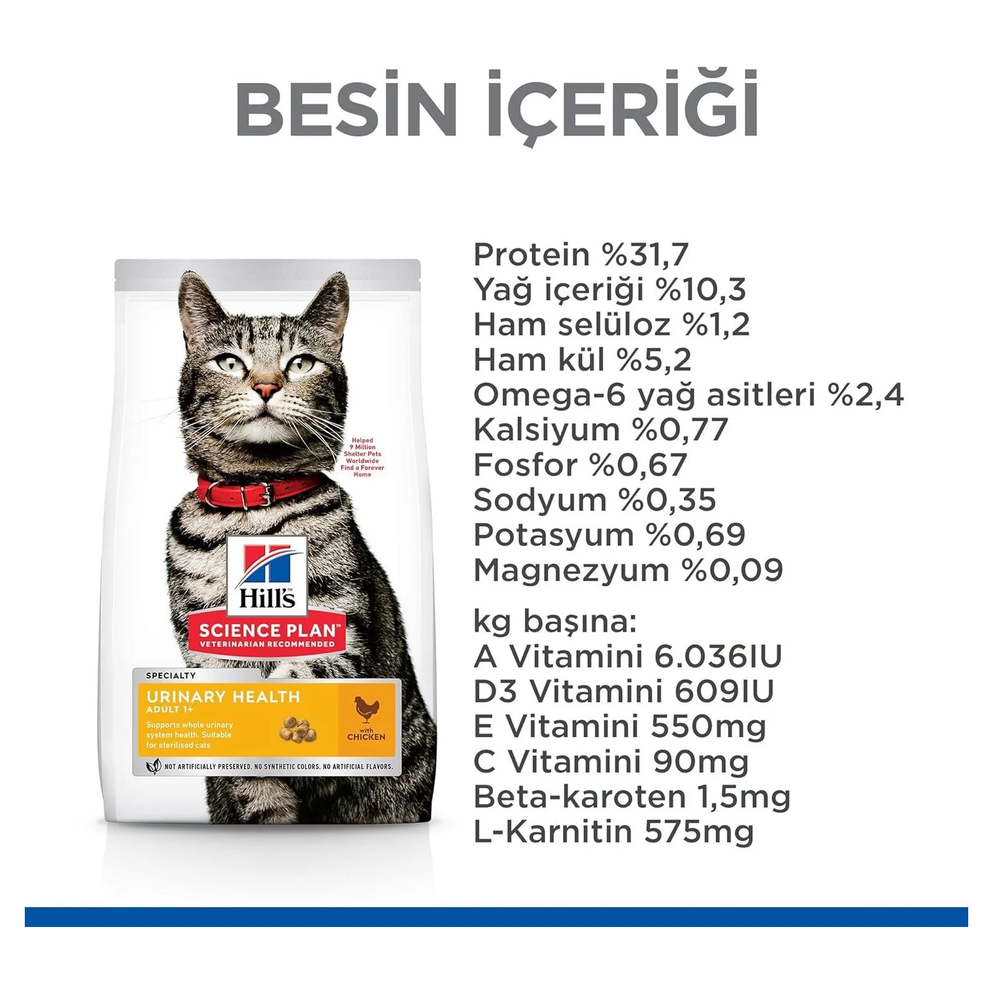 Hill's Science Plan Hill's Adult 1+ Urinary Health 1.5 Kg — Yetişkin, 1.5 kg — Görsel 6