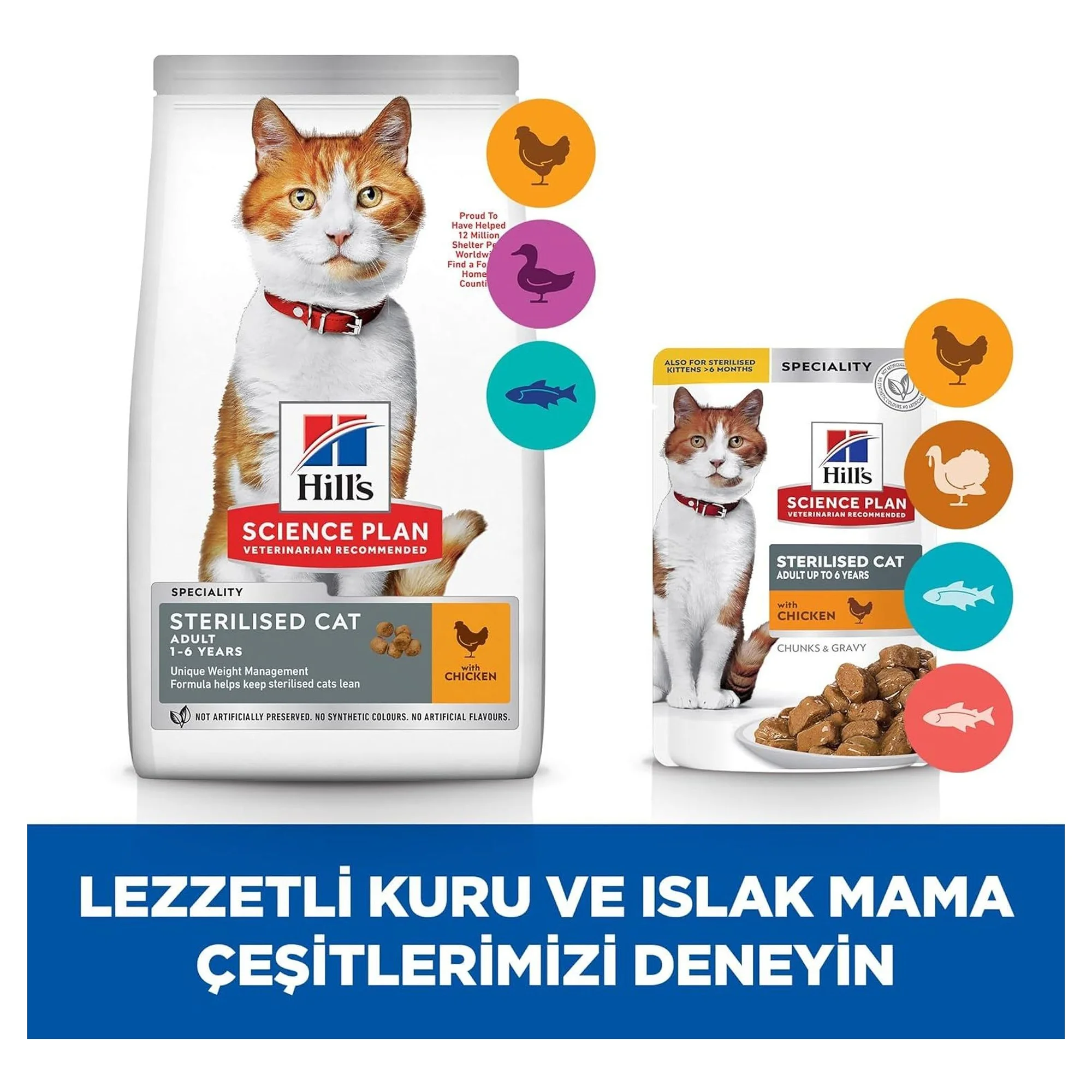 Hill's Science Plan Hill's 6 Ay+ Ördekli Kısırlaştırılmış Genç Yetişkin Kedi Maması 8+2 KG — 10.2 kg — Görsel 5