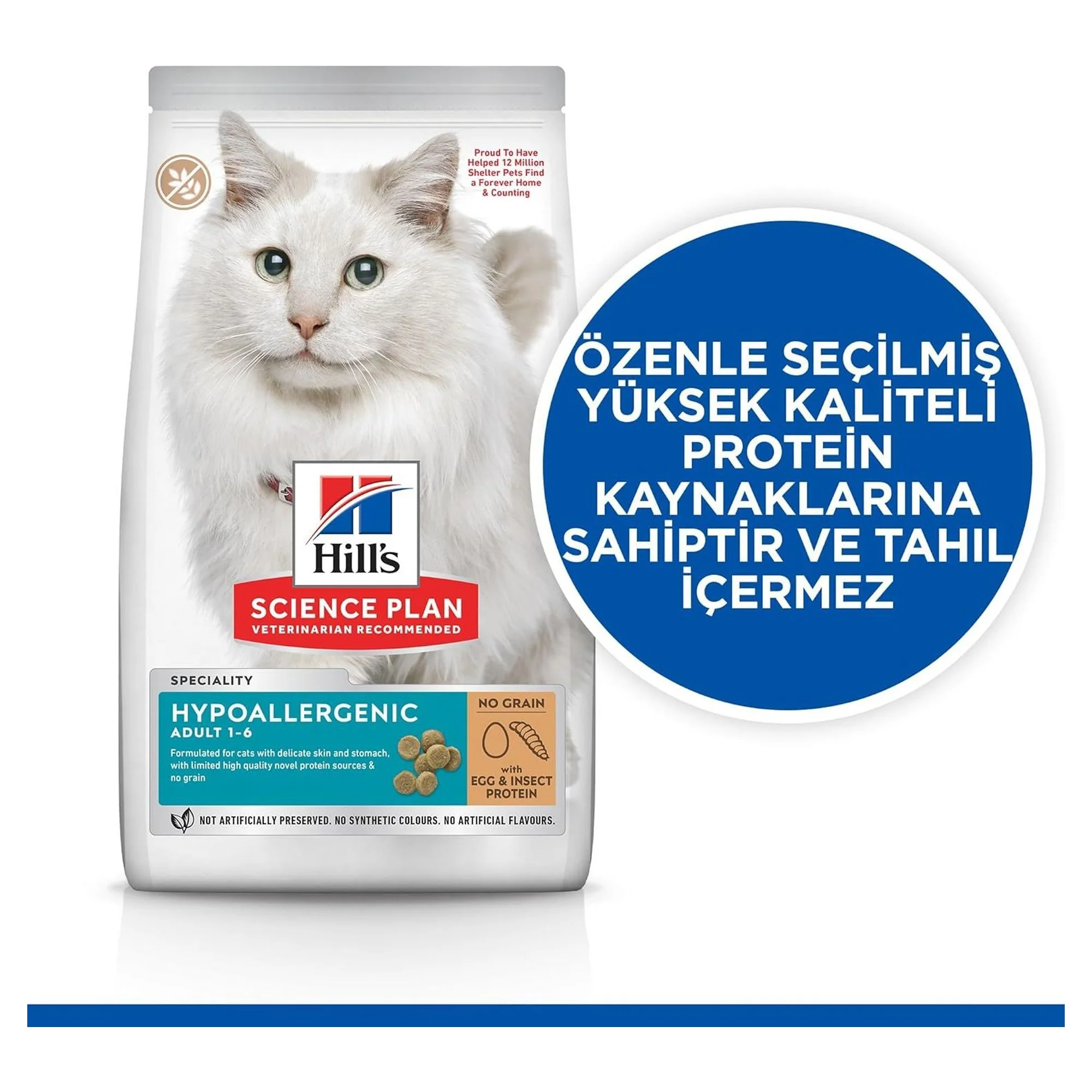 Hill's Science Plan Hill's Hipoalerjenik Yumurta ve Böcek Proteinli Yetişkin Kedi Maması 7 KG — Hassas Sindirim, 7 kg — Görsel 2