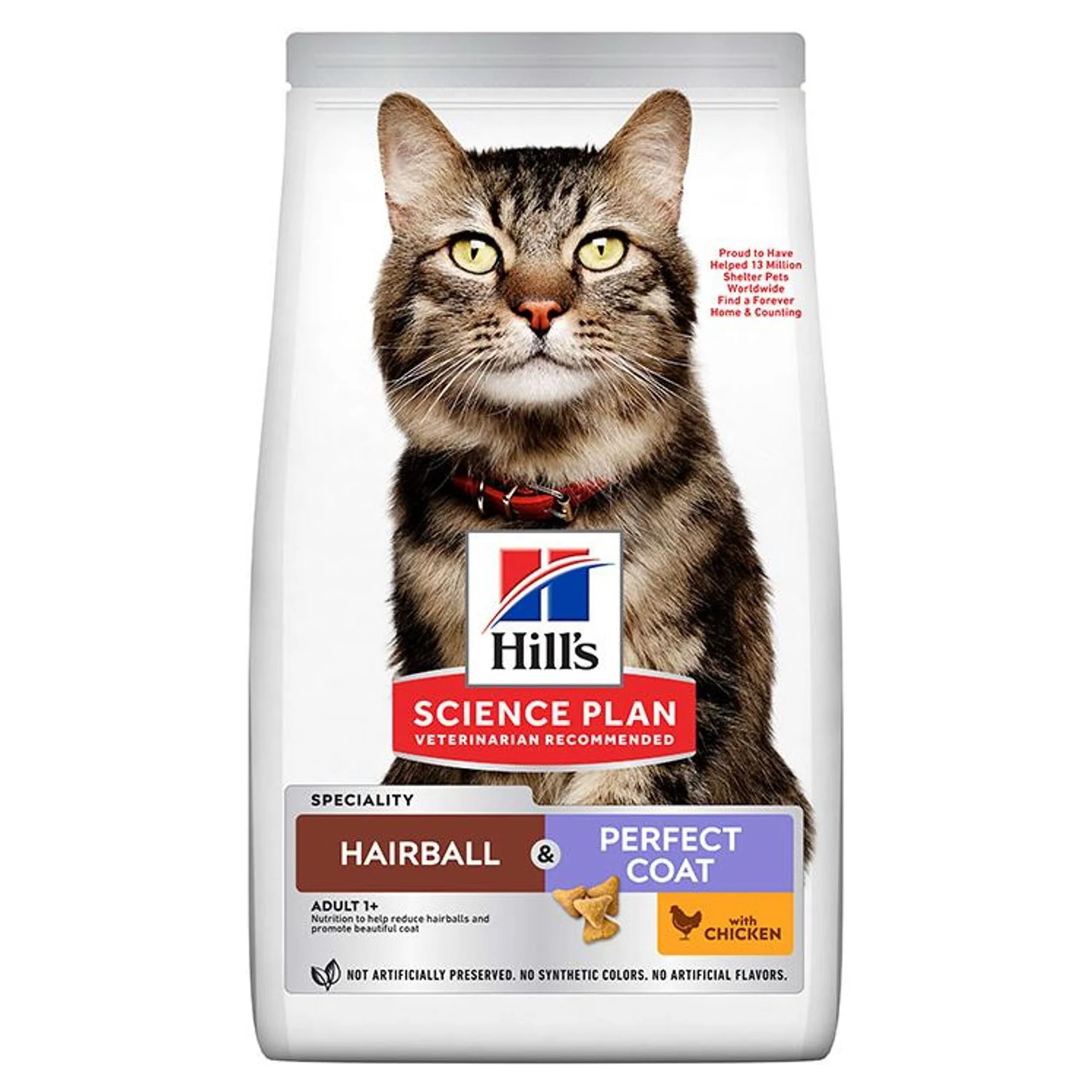 Hill's Science Plan Hill's Tüy Yumağı Önleyici Mükemmel Tüyler İçin Tavuklu Yetişkin Kedi Maması 1.5 KG