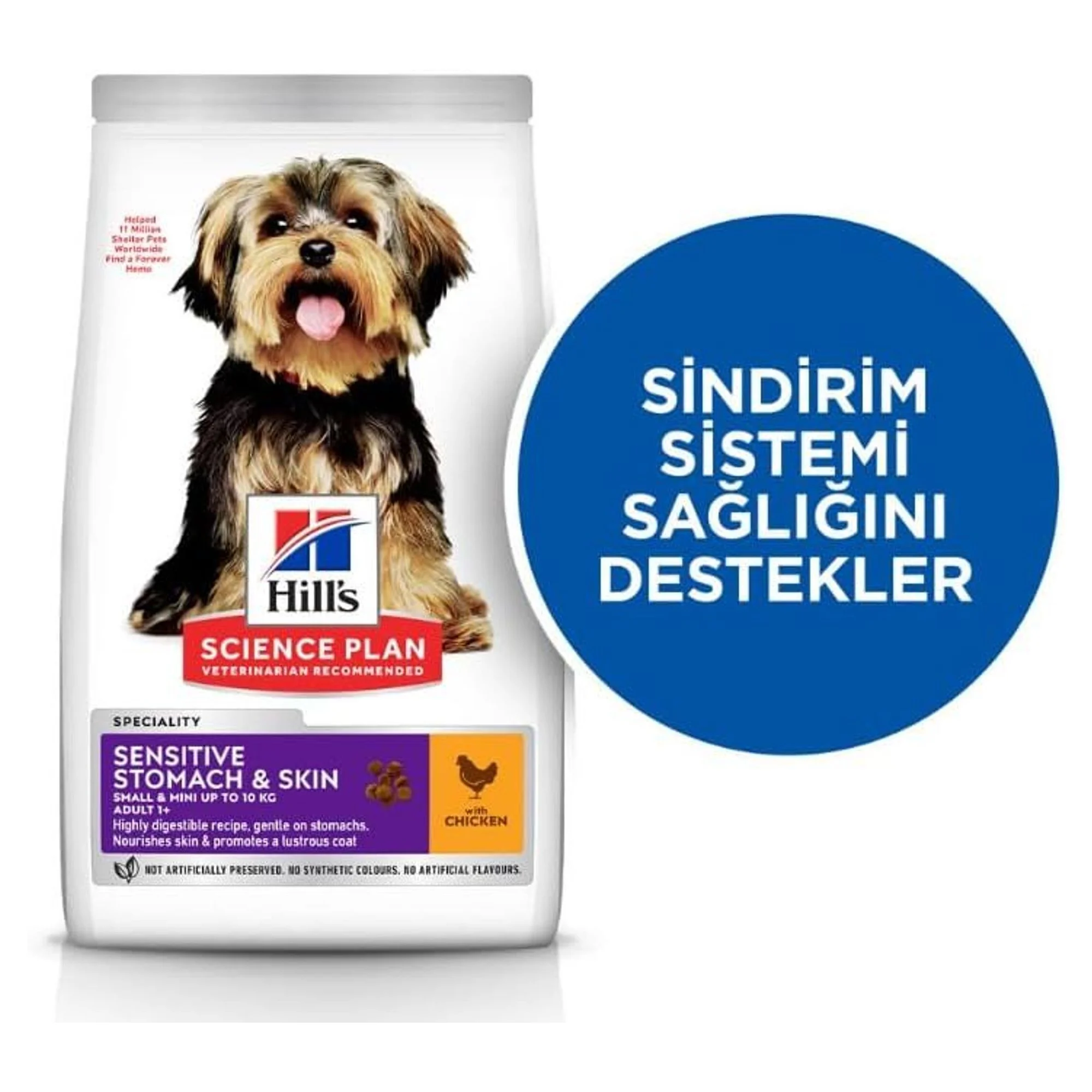 Hill's Science Plan Hill's Adult 1+ Yaş Tavuklu Hassas Mide ve Cilt İçin Küçük ve Mini Irk Yetişkin Köpek Maması 1.5 KG — Hassas Sindirim, 1.5 kg — Görsel 2