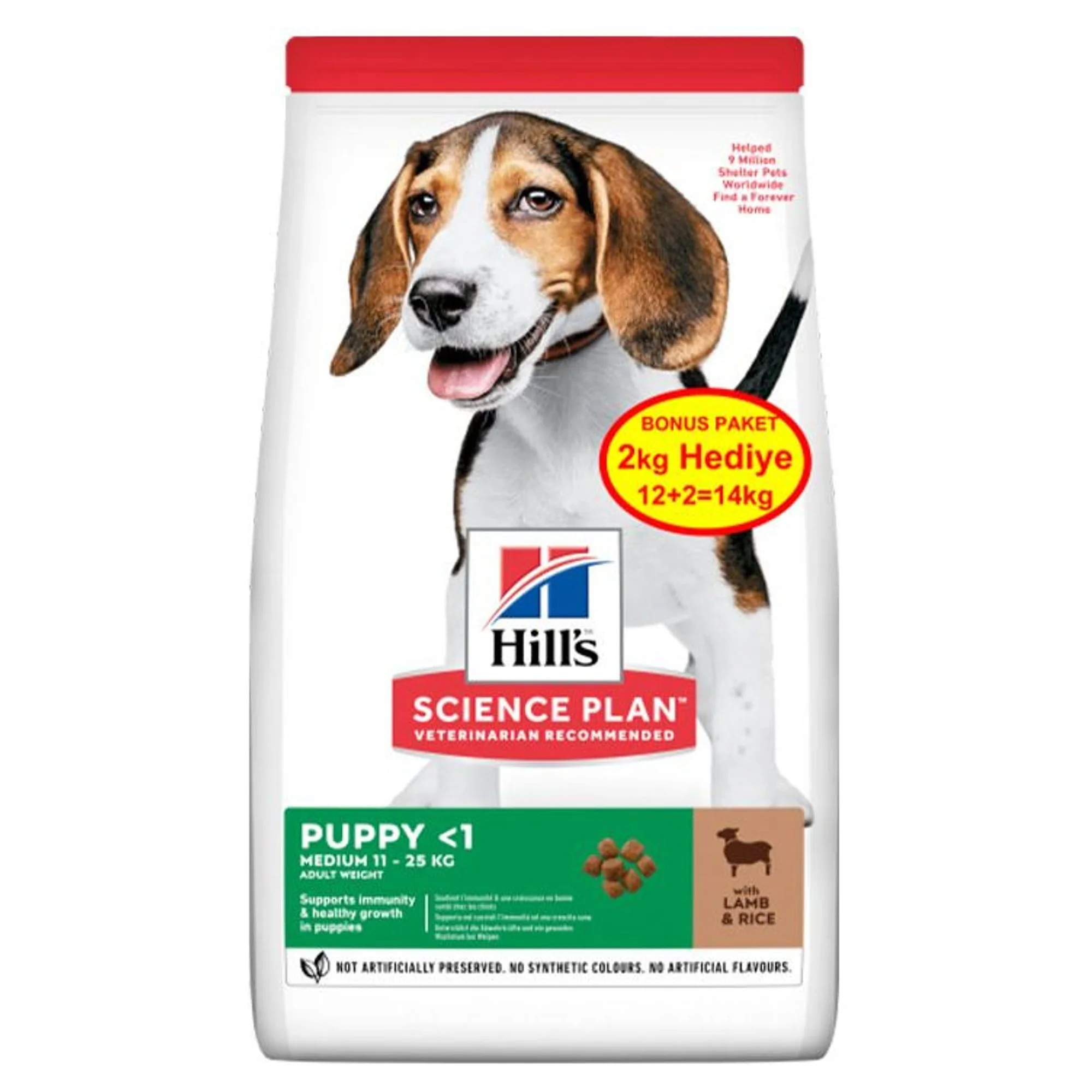 Hill's Science Plan Hill's Pirinç ve Kuzu Etli Yavru Köpek Maması 12+2 KG