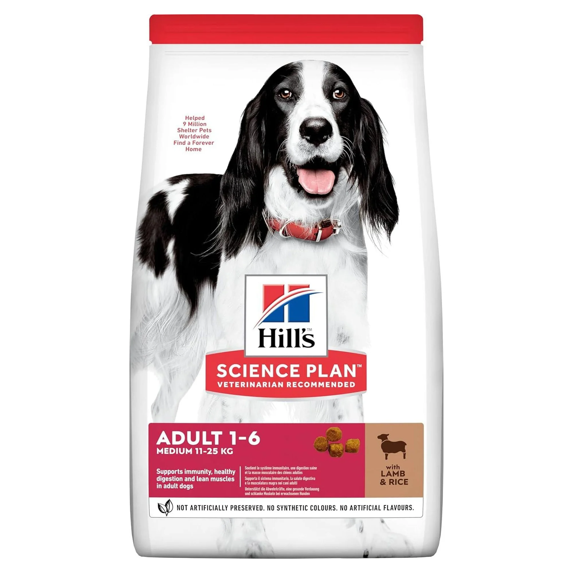 Hill's Science Plan Hill's Adult 1-6 Yaş Pirinç ve Kuzu Etli Orta Irk Yetişkin Köpek Maması 12+2 KG