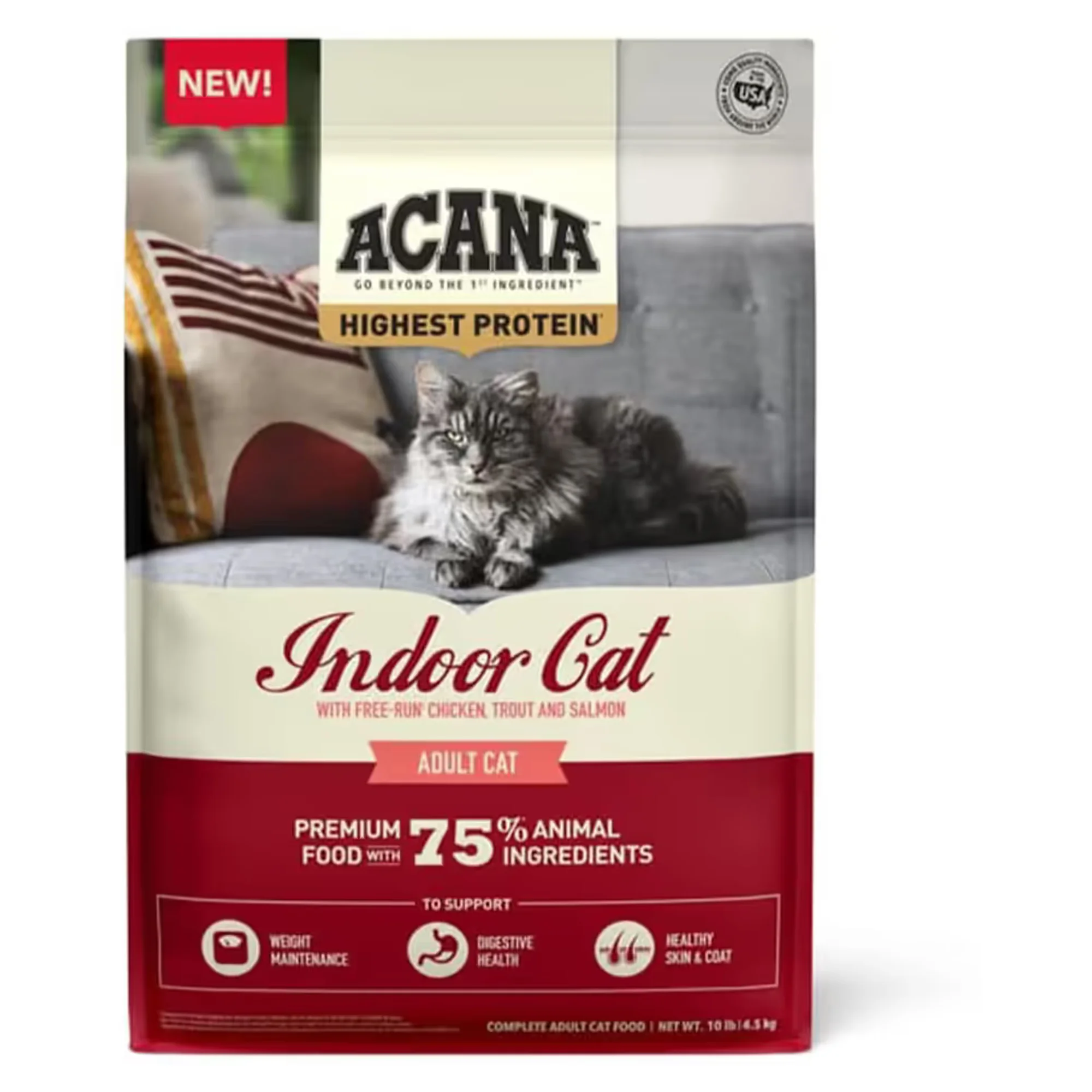 Acana Indoor Yüksek Proteinli Tavuklu ve Balıklı Yetişkin Kedi Maması 1.8 KG