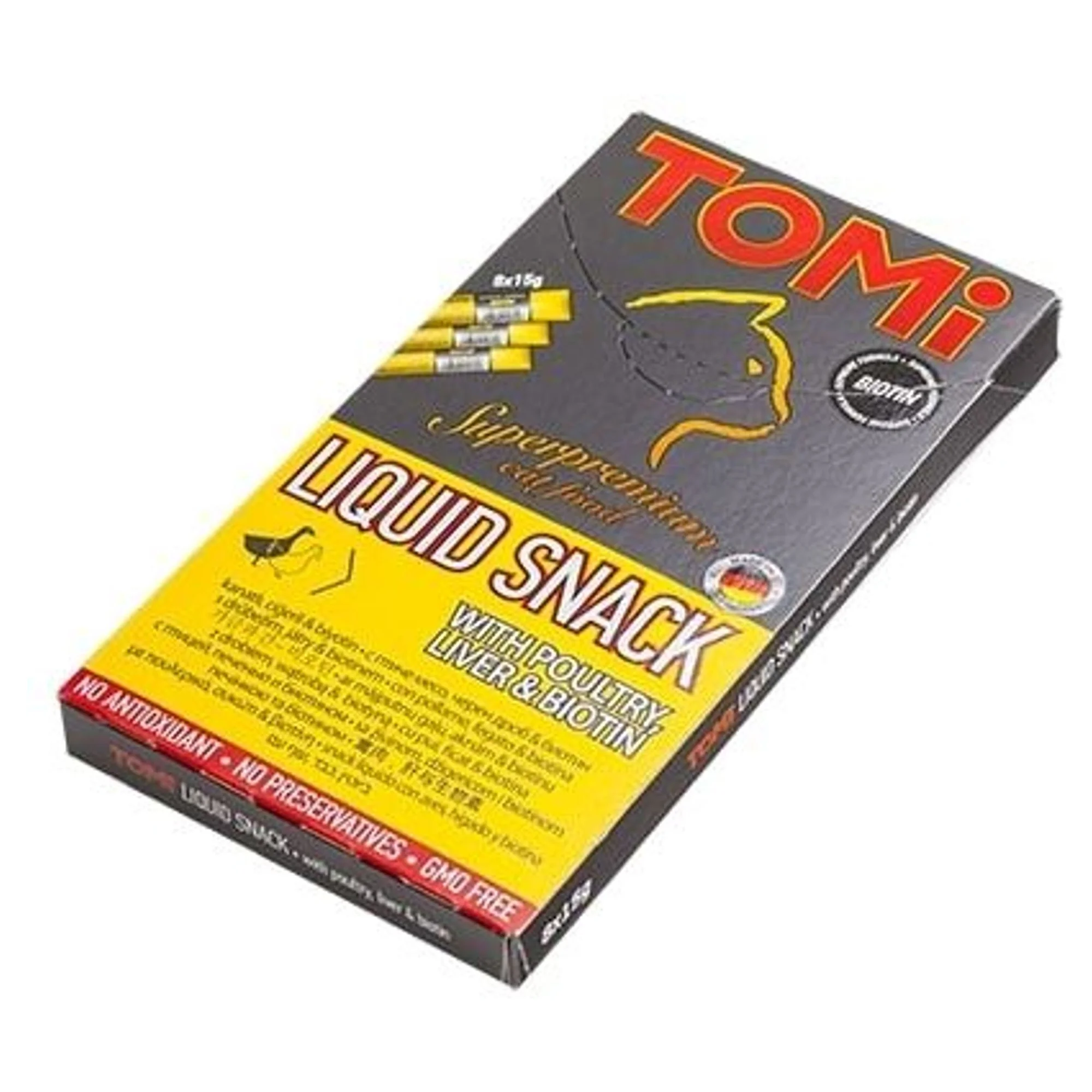 Tomi Kümes Hayvanlı Ciğerli ve Biotinli Atıştırmalık Kedi Kreması 8x15 G