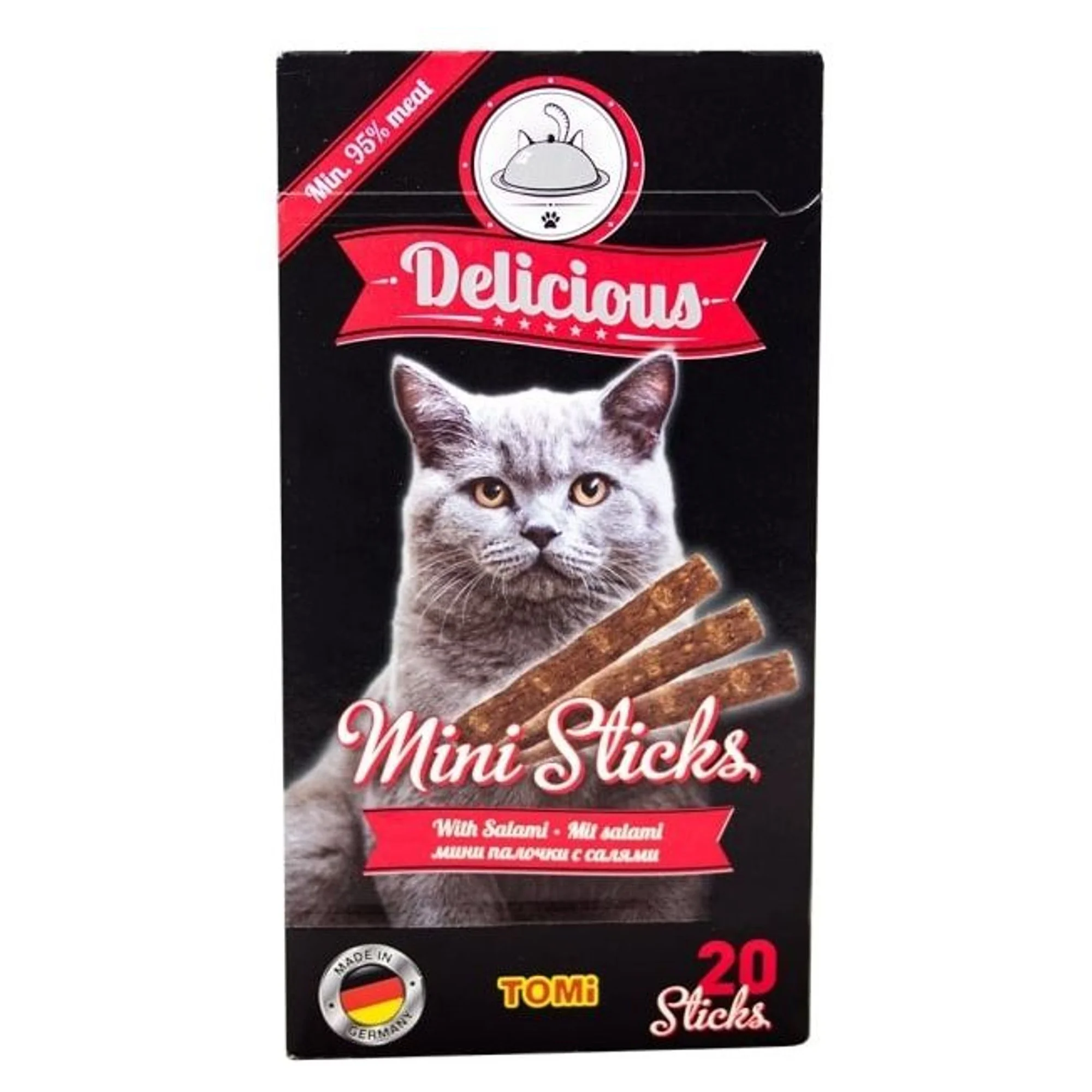 Tomi Mini Sticks Salamlı Çubuk Kedi Ödül Maması 20x2 G