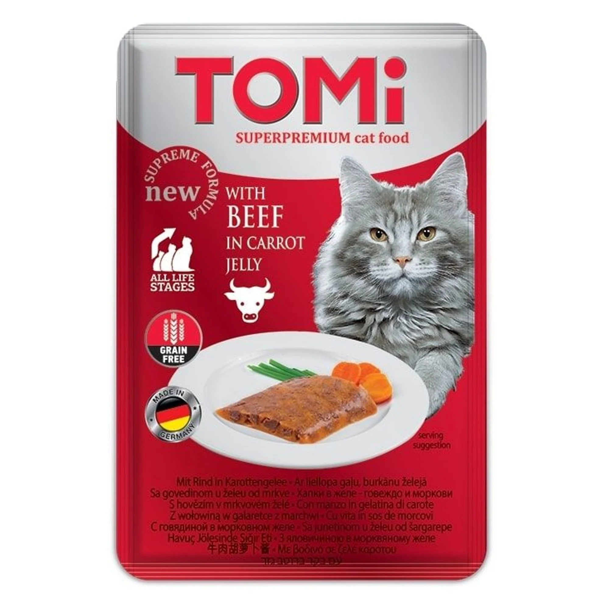 Tomi Dana Eti ve Havuçlu Yetişkin Kedi Yaş Mama 100 G