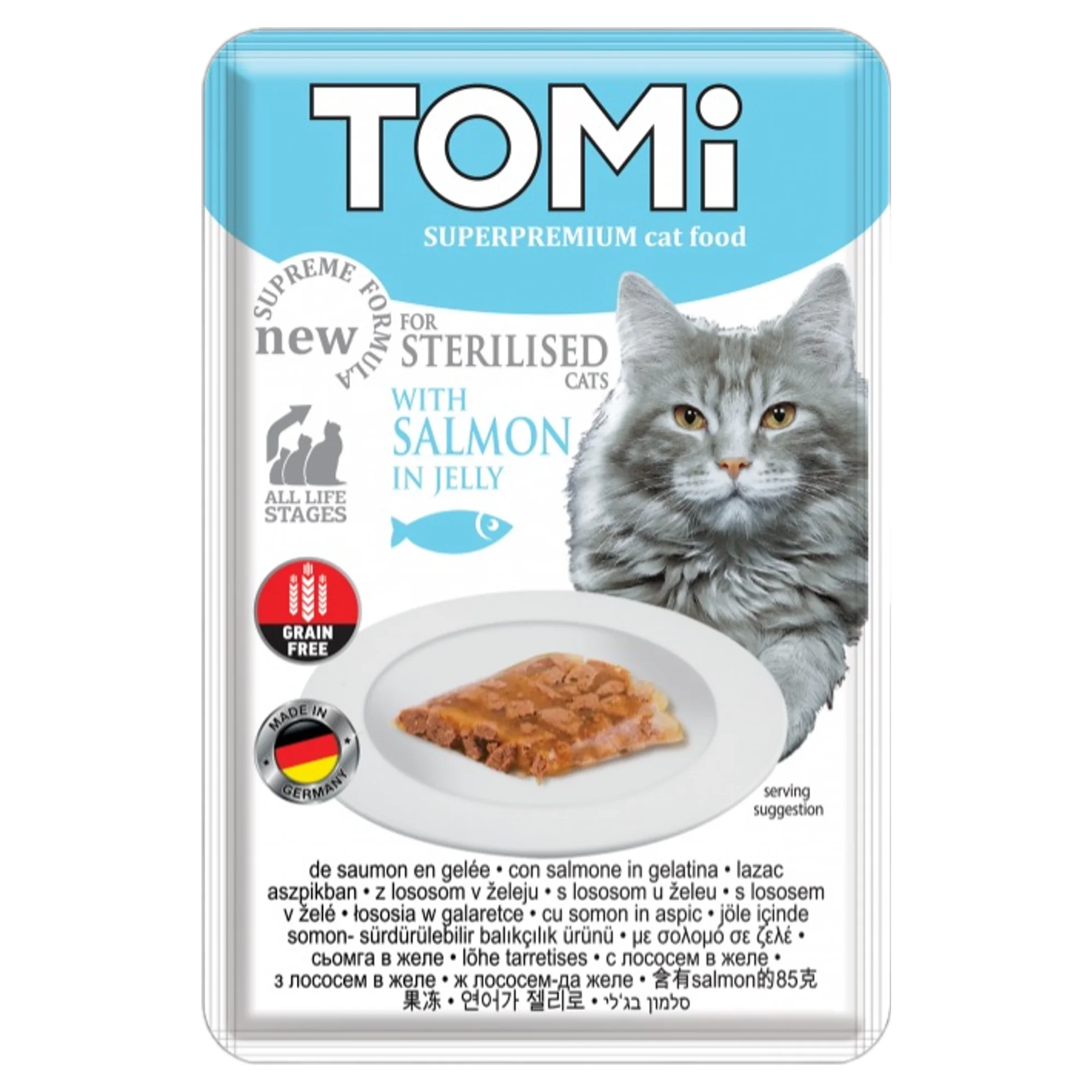 Tomi Sterilised Somon ve Yumurta Kısırlaştırılmış Yetişkin Kedi Yaş Mama 85 G