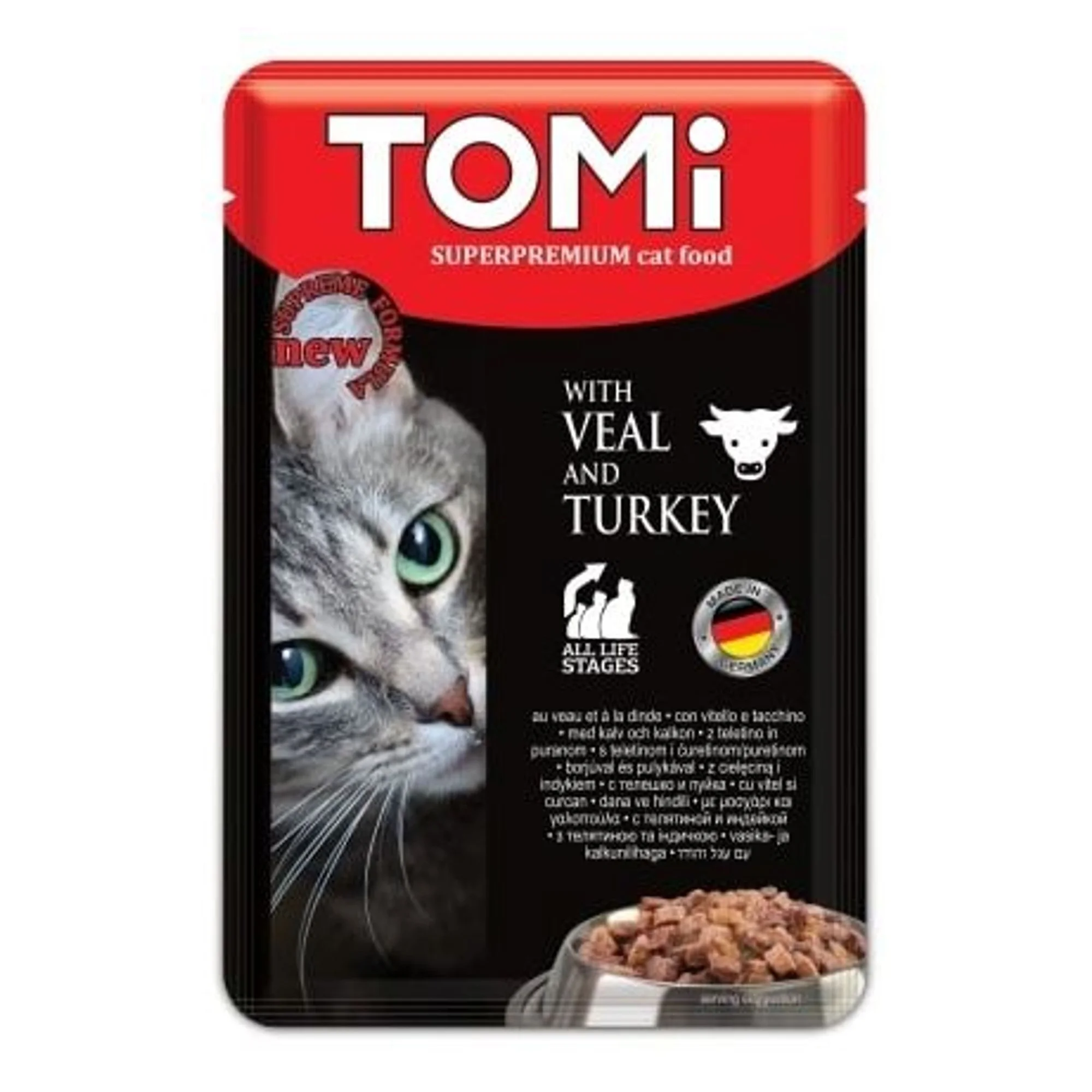 Tomi Dana ve Hindi Yetişkin Kedi Yaş Mama 100 G