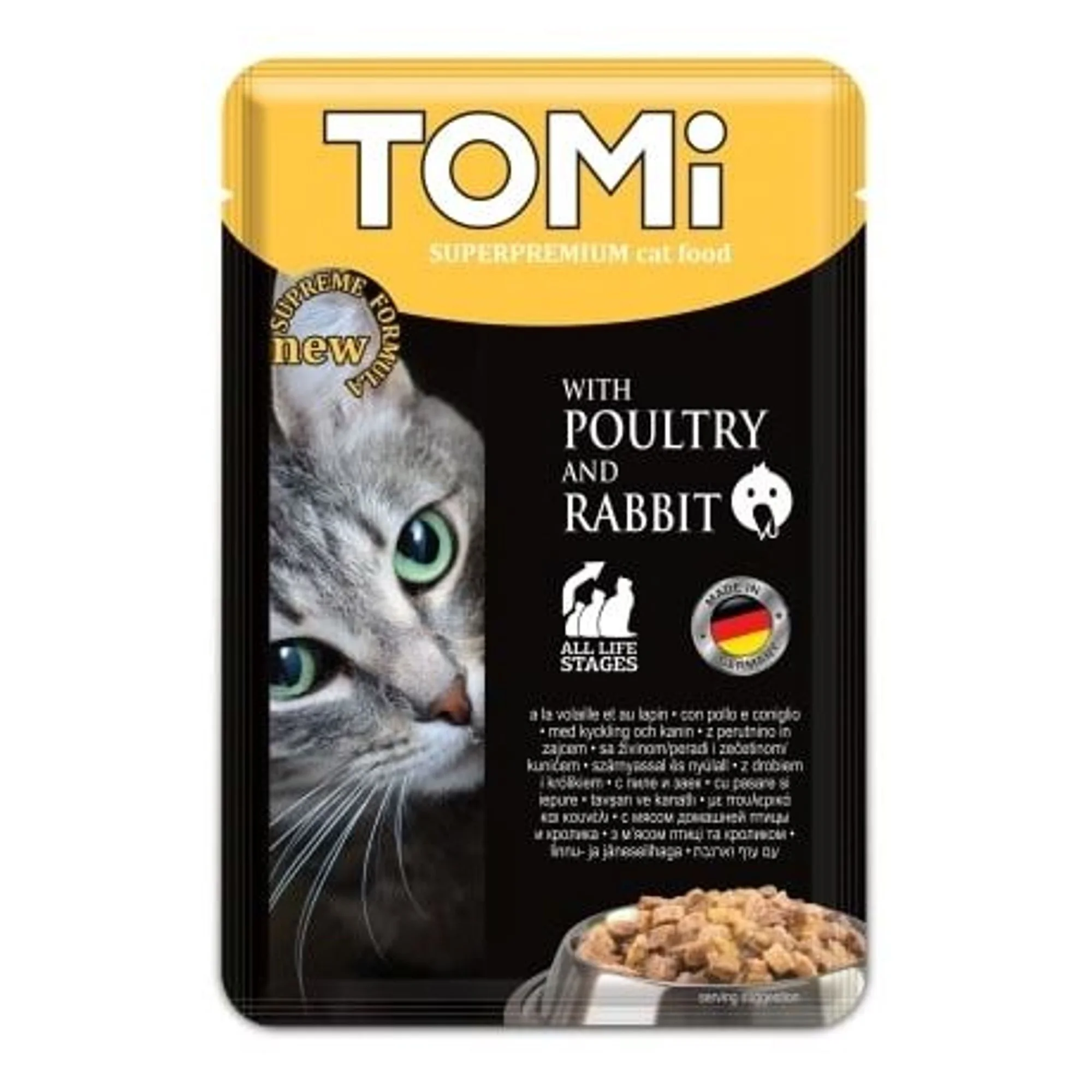 Tomi Kümes Hayvanlı ve Tavşan Etli Kedi Yaş Maması 100 G